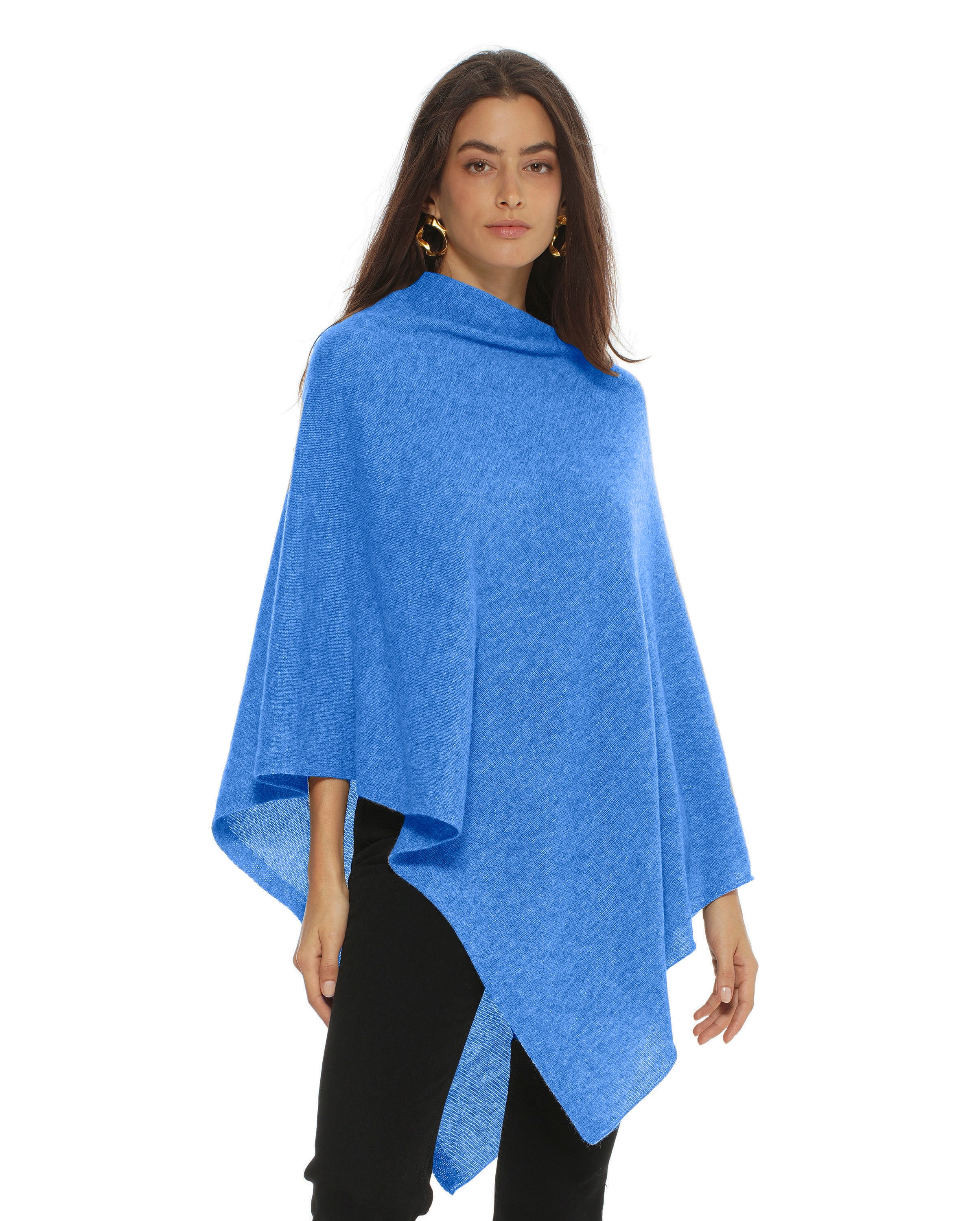Luxury Women's Pure Cashmere Poncho - Soft & Warm Winter Wrap Shawl for Casual Outfits, Office Wear & Travel Accessories