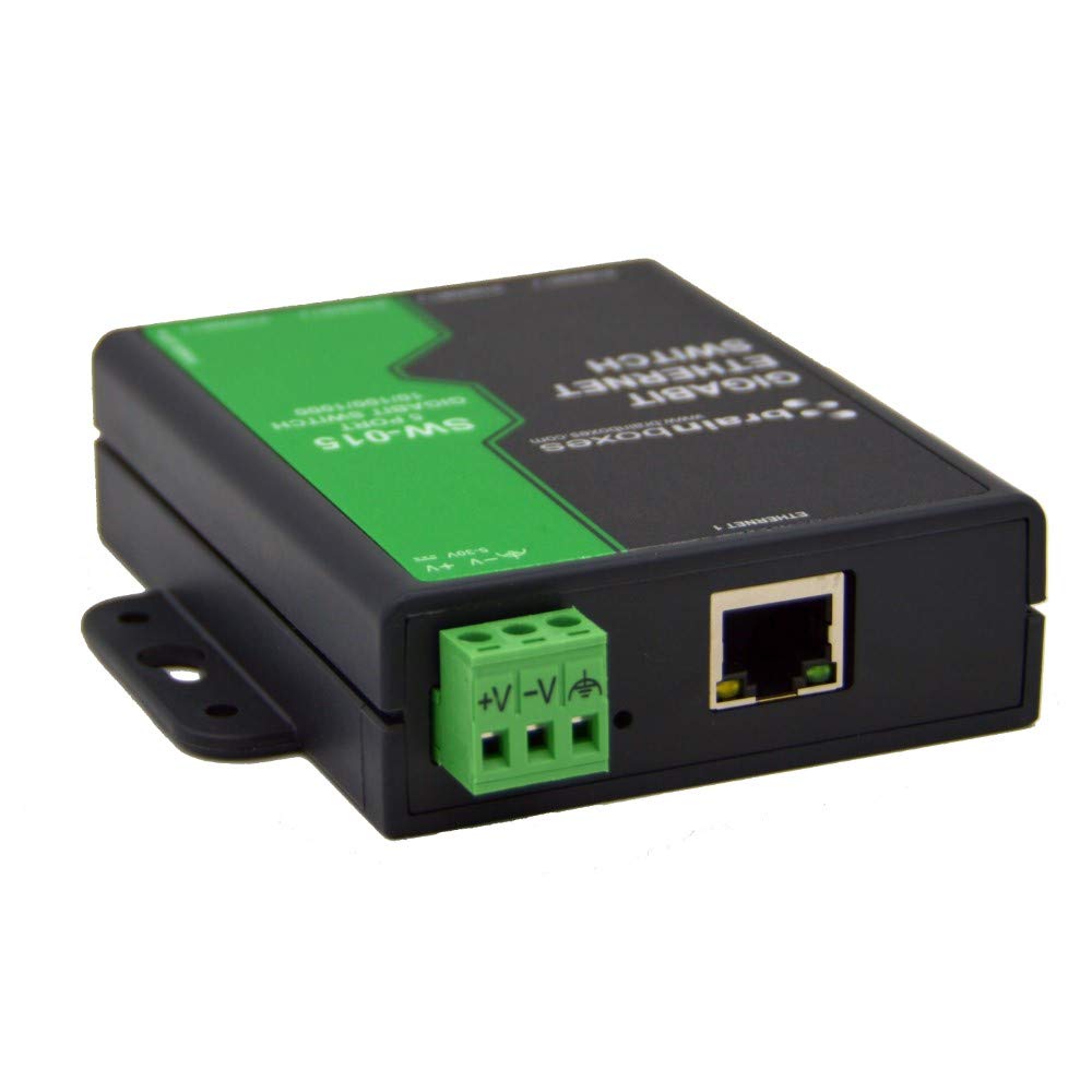 Brainboxes 5-Port Gigabit Ethernet Switch (SW-015) - High-Speed Network Hub for Home & Office Use | Reliable Temperature Monitoring