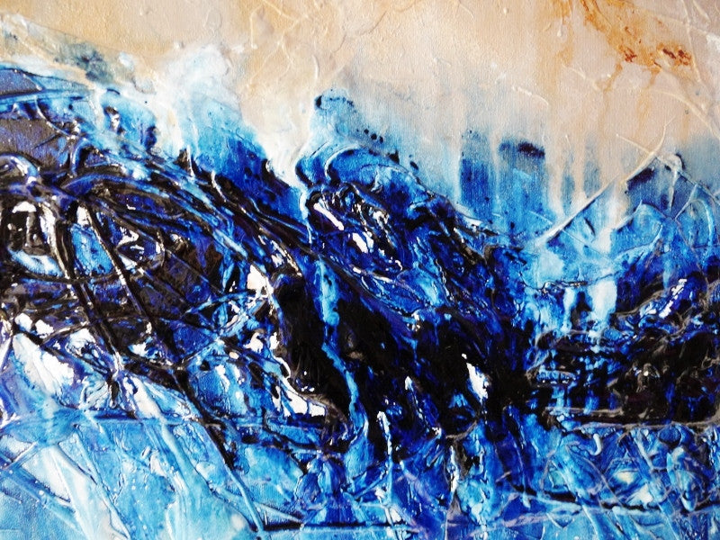 Abstract Blue Wall Art - Modern Canvas Painting for Home & Office Decor | Perfect for Living Room, Bedroom, or Workspace