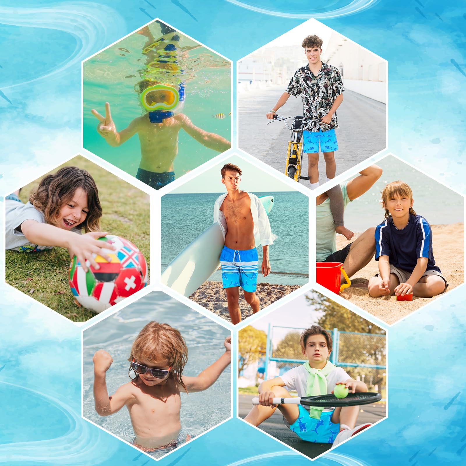**Boys Swim Trunks with Compression Liner - Quick Dry Bathing Suits for Youth & Teens (Ages 7-16) - Perfect for Swimming, Beach, and Pool Activities**