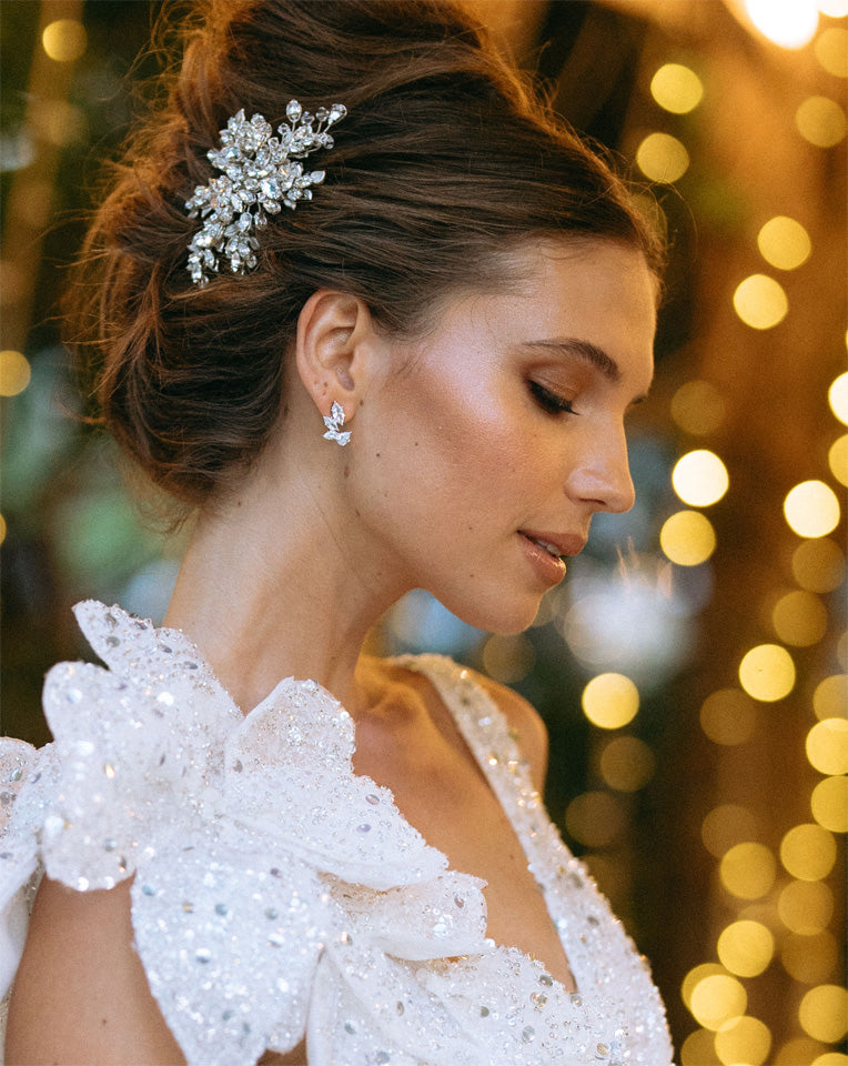 Elegant Wedding Earrings for Bride - Modern Unique Crystal Stud Earrings by Stephanie Browne | Perfect for Bridal Accessories, Bridesmaid Gifts & Formal Occasions