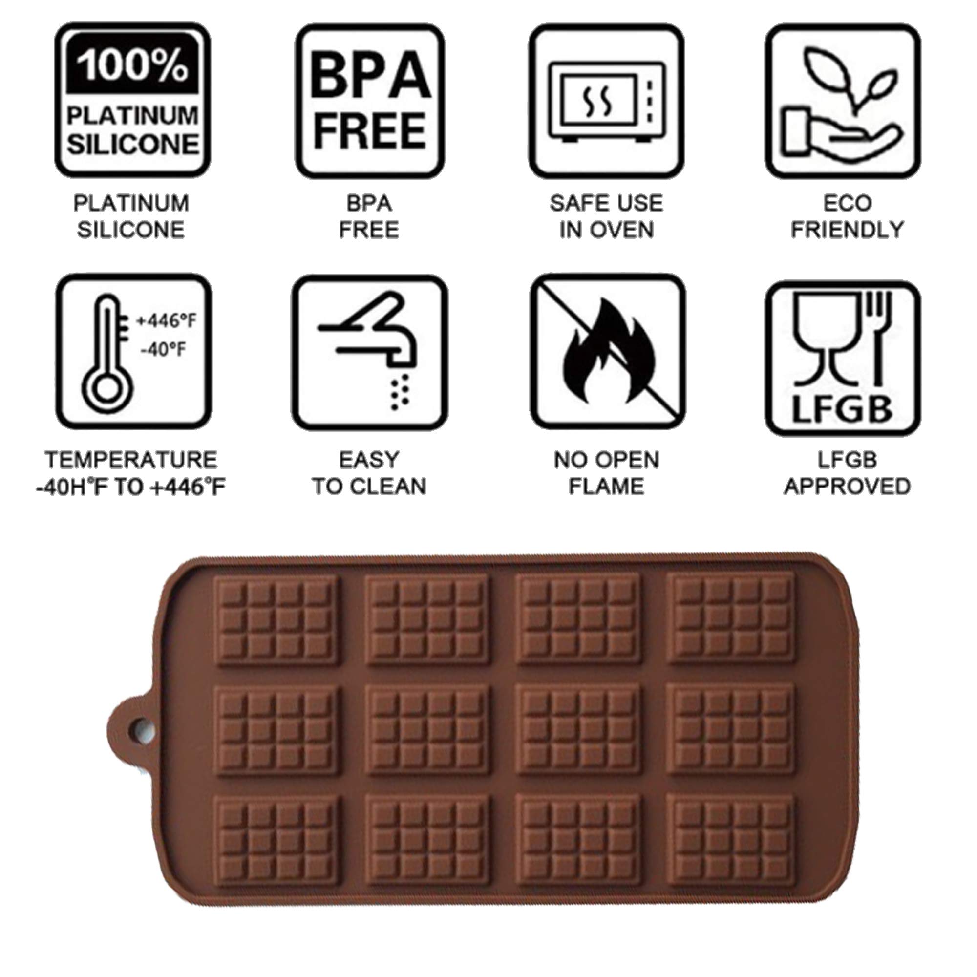12-Cavity DIY Silicone Chocolate Molds - Non-Stick Break Apart Candy, Protein & Jelly Mold - Premium Baking Tools for Homemade Chocolates, Brownies & Desserts (Perfect for Valentine's, Holidays & Party Treats)