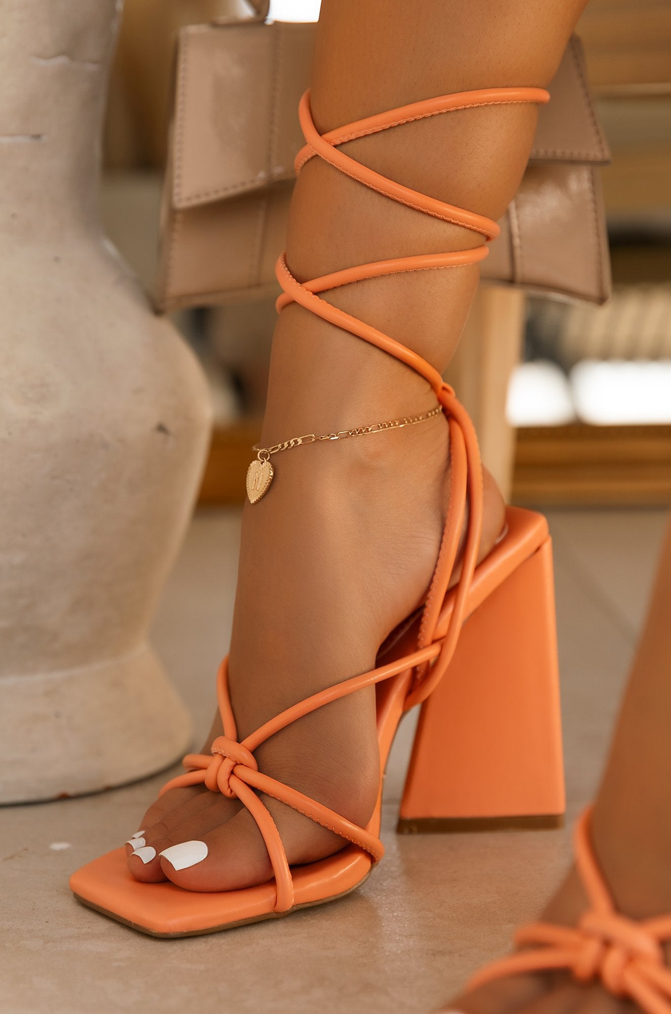 Danielle Women's Orange High Heels - Stylish & Comfortable Pumps for Parties, Weddings & Office Wear