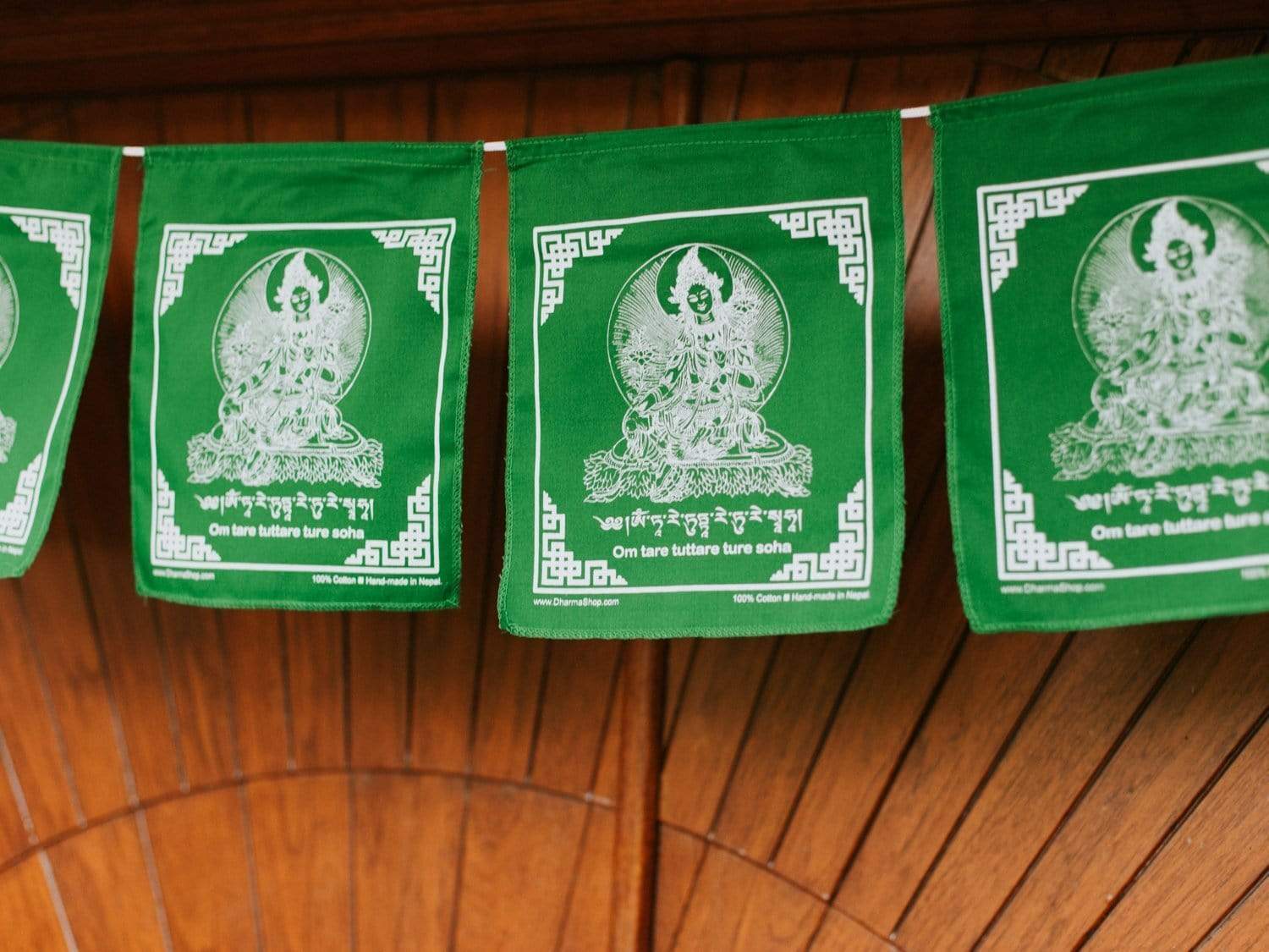 Authentic Green Tara Prayer Flags - Buddhist Prayer Flags for Peace & Blessings - Perfect for Home, Garden & Meditation Spaces