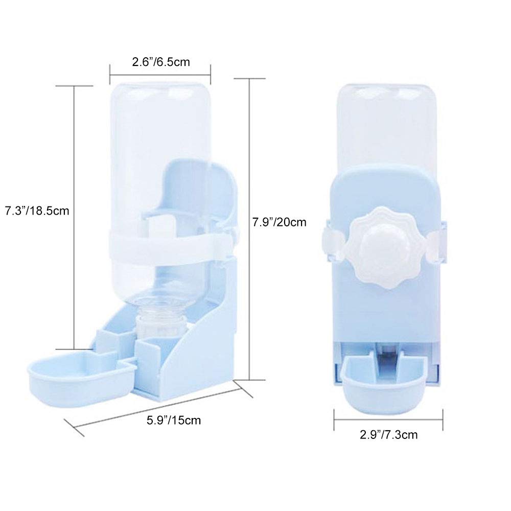 2PCS 17oz Small Animal Water Bottle - Automatic Hanging Water Dispenser for Rabbits, Guinea Pigs, Hamsters & Cages | Durable Rabbit Feeder Bowl for Indoor/Outdoor Pet Use