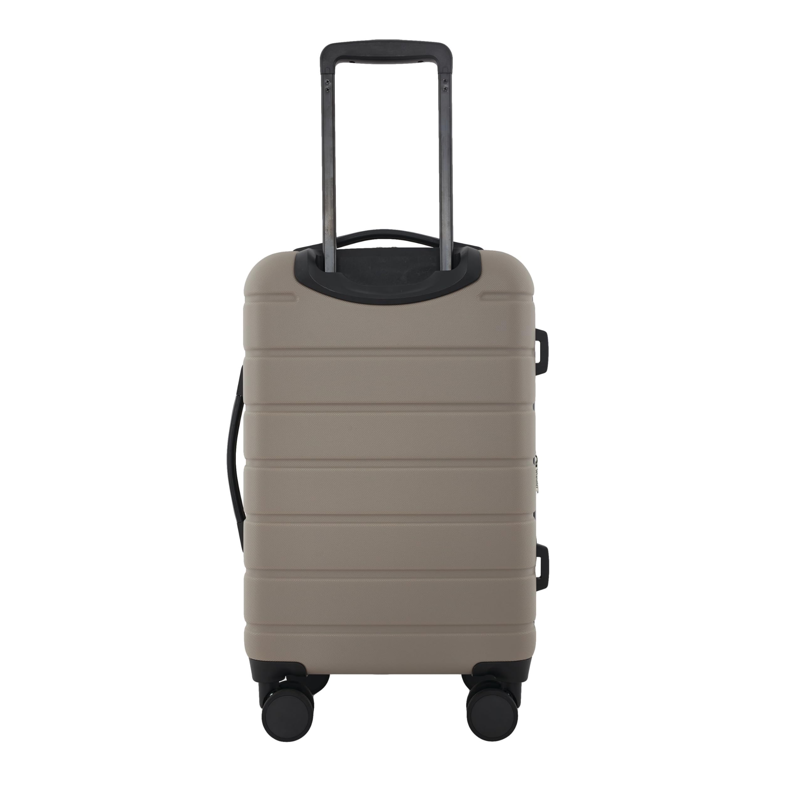 Wrangler Tall Trunk Luggage 4 Piece Set - Durable Expandable Suitcase with Wheels for Travel, Desert Taupe | Perfect for Airplane Carry-On, Business Trips & Family Vacations
