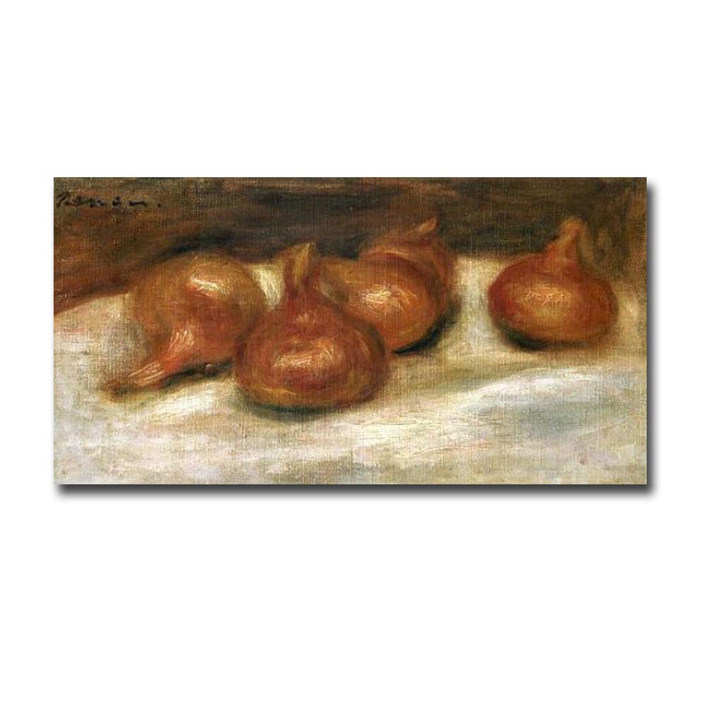 Pierre Auguste Renoir 'Still Life With Onions' Premium Gallery-Wrapped Canvas Giclee Art Print - 16x32 Inches, Ready to Hang Wall Decor - Perfect for Living Room, Bedroom & Office