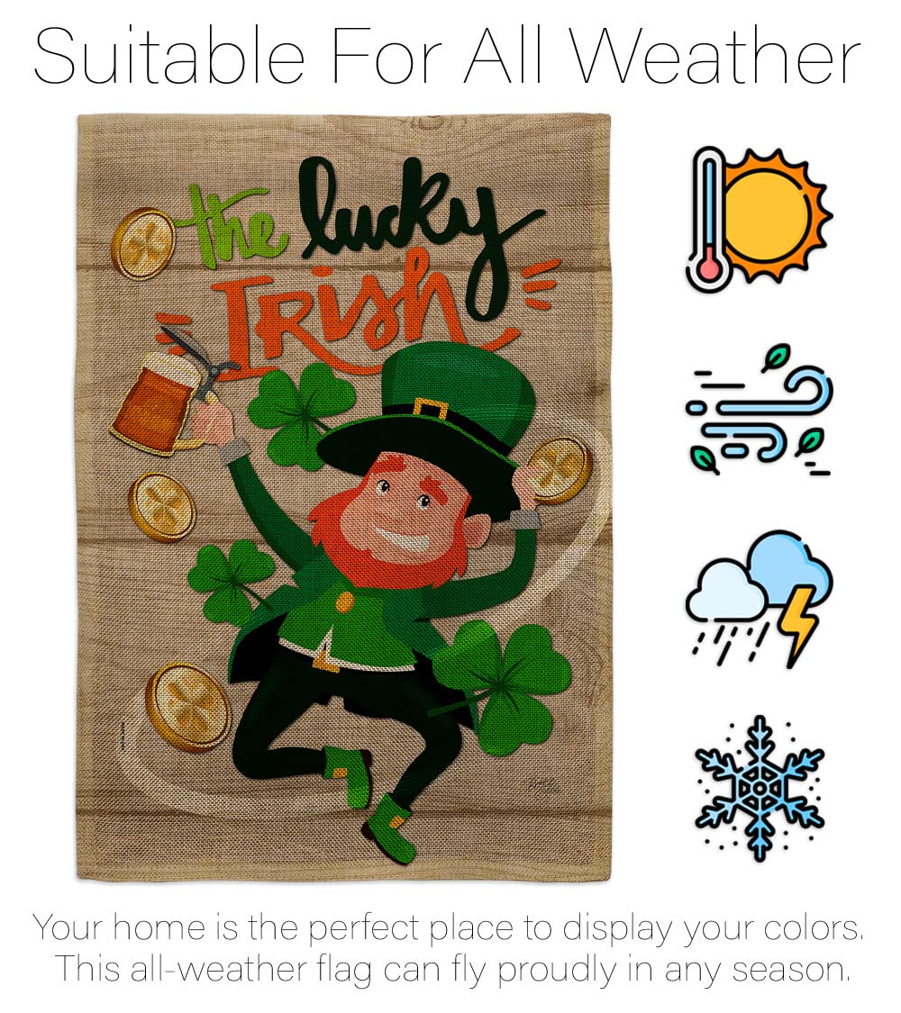 Lucky Irish Garden Flag Set - St Patrick's Day Decor for Yard & Home