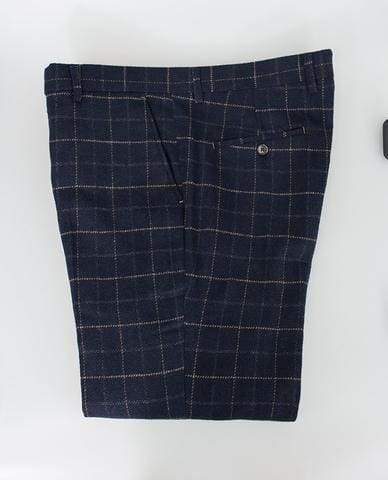 Cavani Shelby Tweed Check Trousers for Men - Classic Plaid Wool Pants with Comfort Fit - Perfect for Office, Business Meetings & Smart Casual Outfits