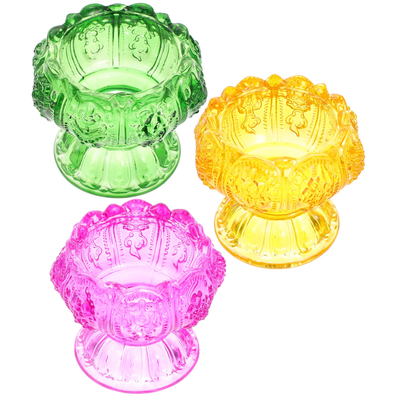 Beaupretty 3-Piece Glass Tealight Candle Holders Set - Elegant Crystal Tabletop Centerpiece for Wedding, Home Decor, and Romantic Dinner Ambiance - Perfect for Tablescapes, Ceremonies, and Gift Giving