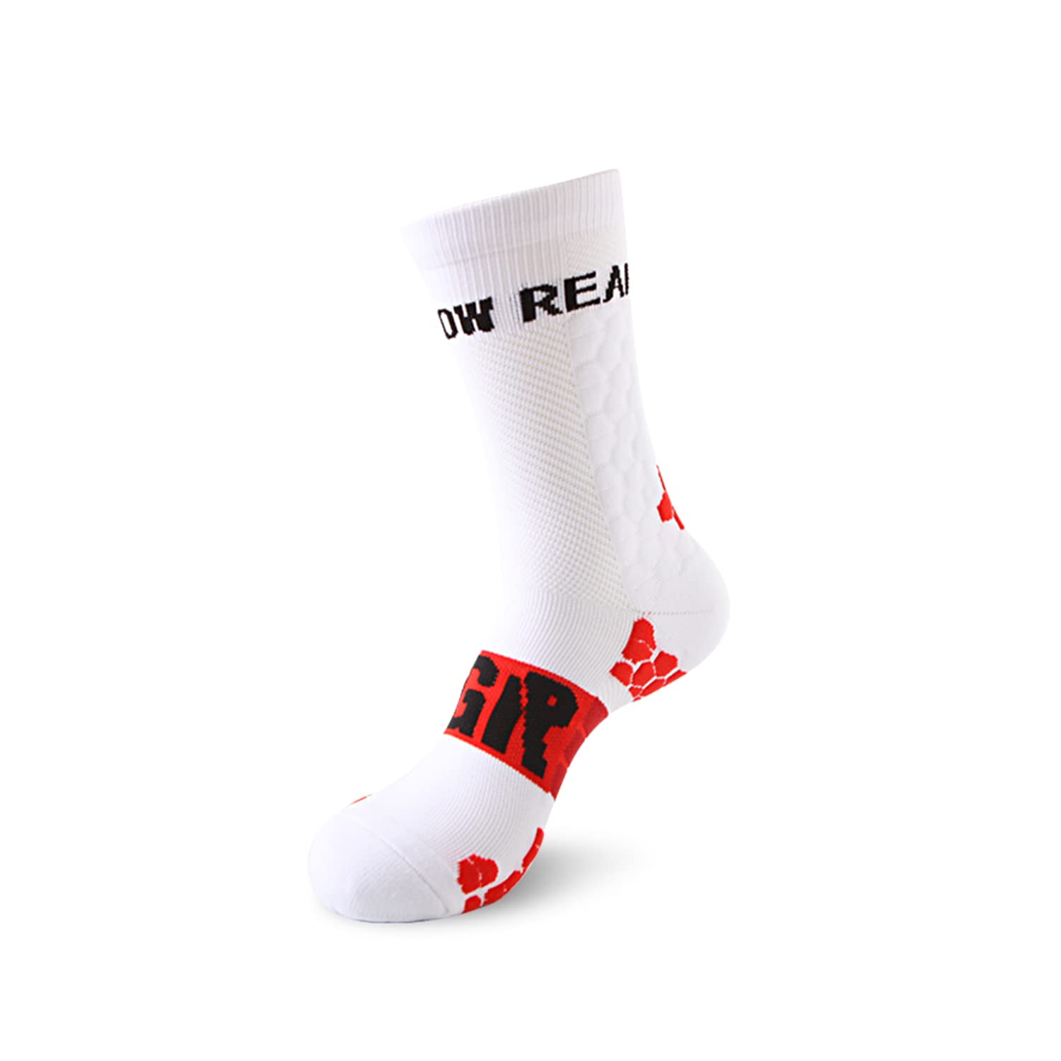 YACCA Men's Compression Running Crew Socks - Cushioned Athletic Sports Socks for Jogging, Gym & Marathon - Moisture-Wicking & Arch Support Performance Socks for Workout & Daily Wear
