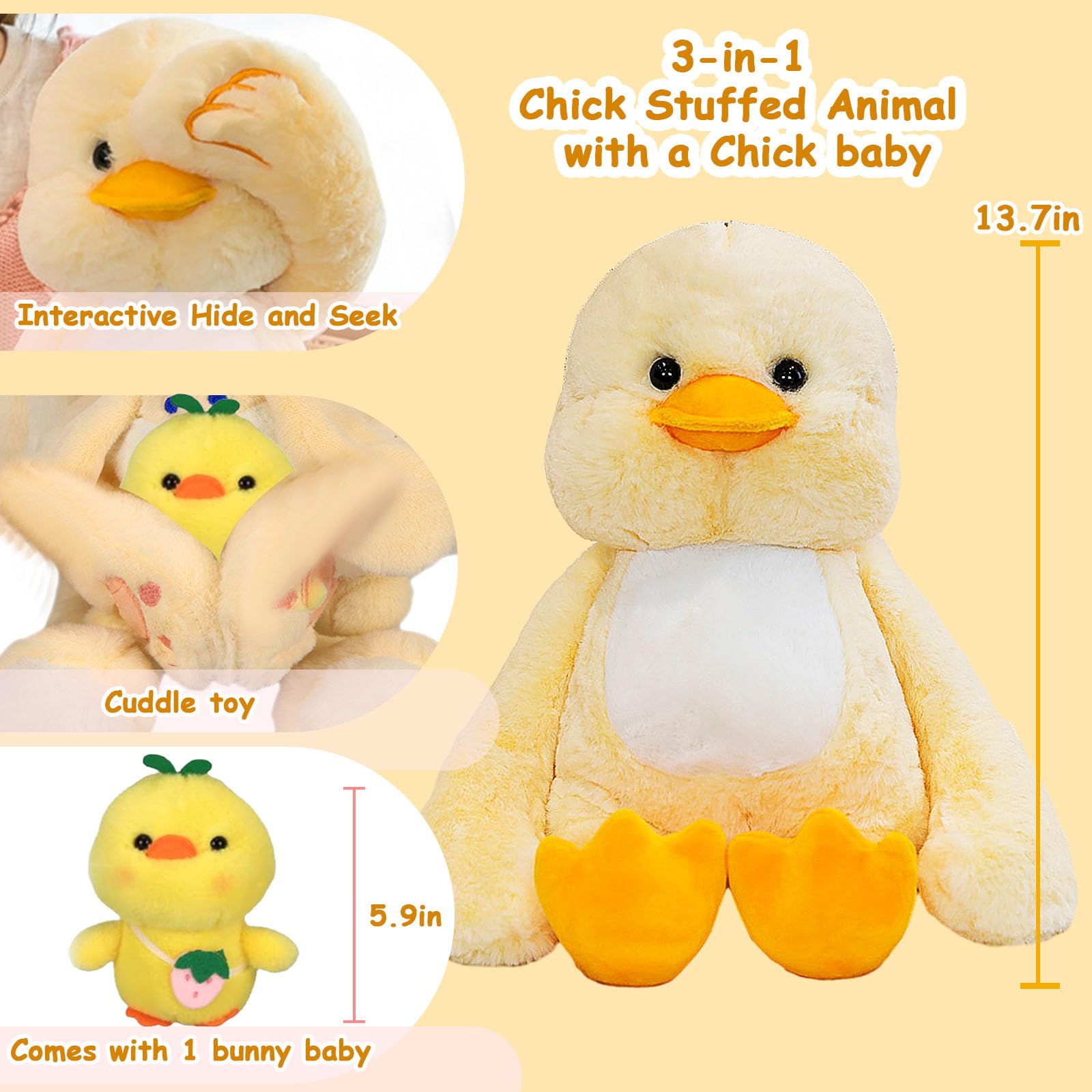 Cute Baby Chick Plush Toy - 13.7