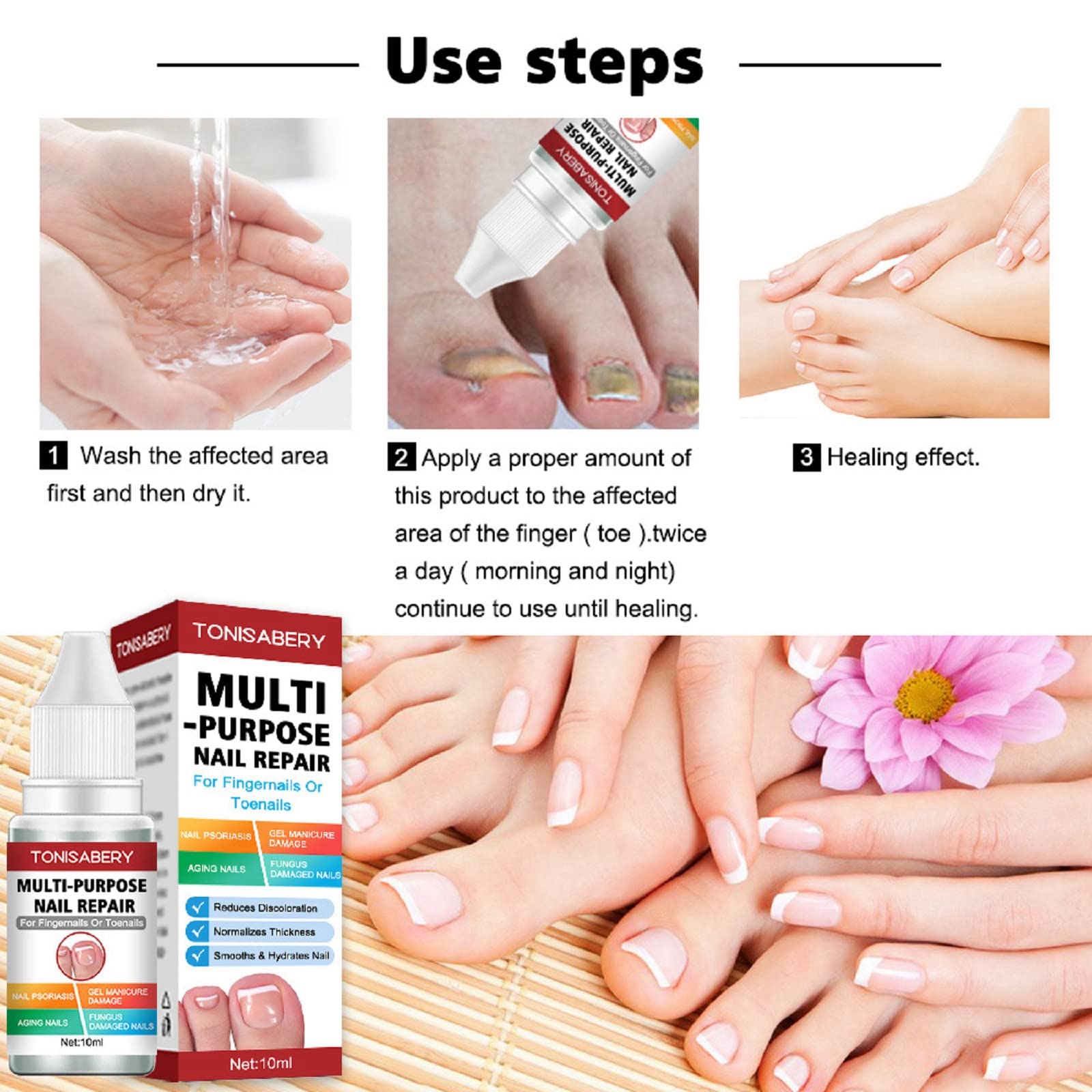 **AINxtolm Extra Strong Antifungal Nail Treatment – Fast-Acting Toenail & Fingernail Fungus Solution for Repair & Care (10ml, Red) – Clinically Proven Formula for Athletes, Swimmers & Daily Foot Hygiene – Best for Gym, Pool, Home, Travel & Sports Use – Ideal for Athlete's Foot, Nail Fungus Prevention & Post-Workout Foot Care**