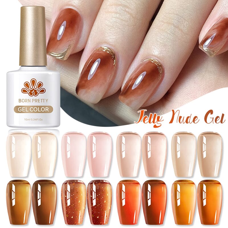 Jelly Gel Polish Set - JN75 & JN89 Colors - 10ml Nail Polish Kit for Professional Salon & Home Manicure - Long Lasting UV/LED Gel Nail Art for Women - Perfect for Parties, Weddings & Everyday Wear