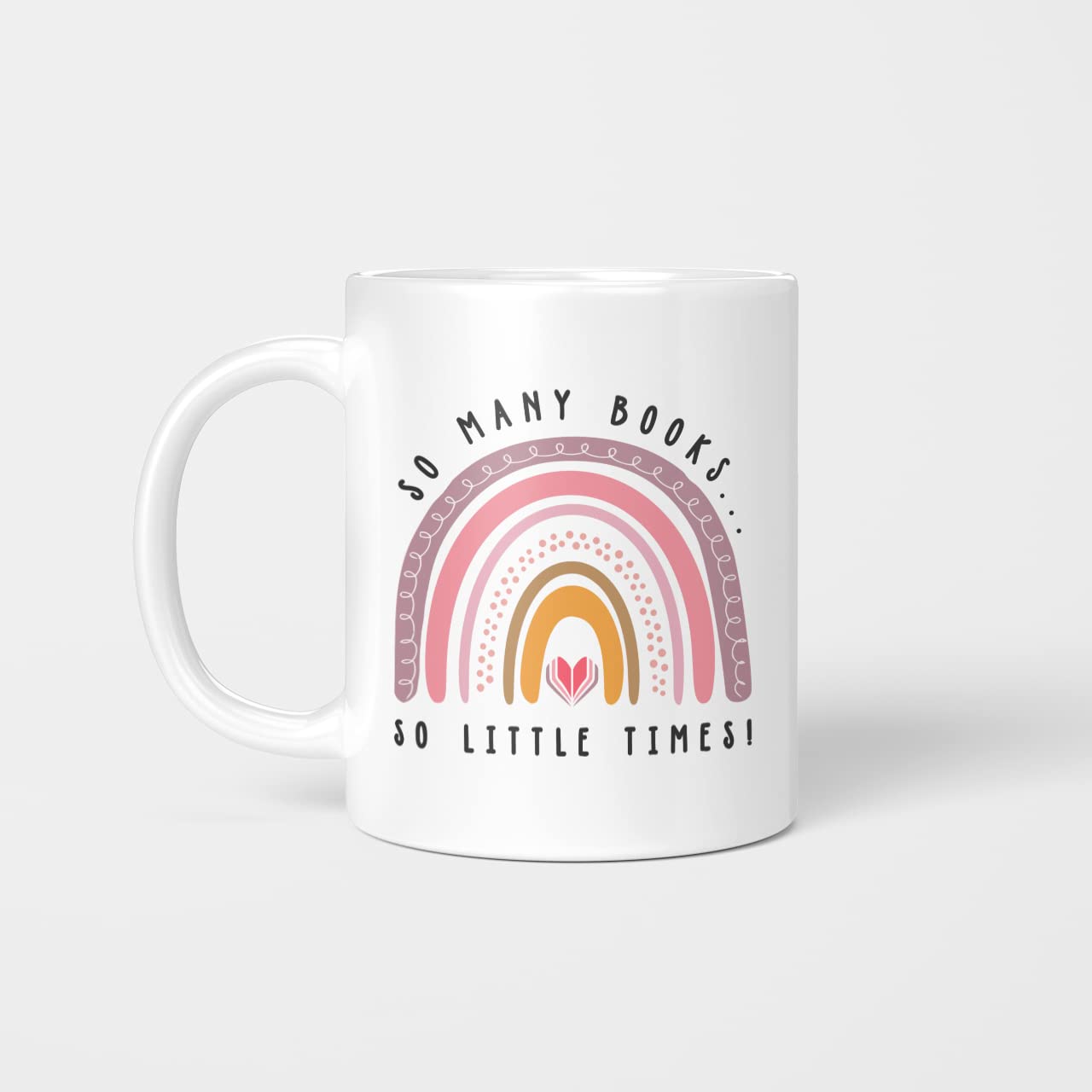 11oz White Coffee Mug for Book Lovers - So Many Books Little Time - Perfect Gift for Readers & Bookworms - Ideal for Reading Nooks, Libraries & Coffee Breaks