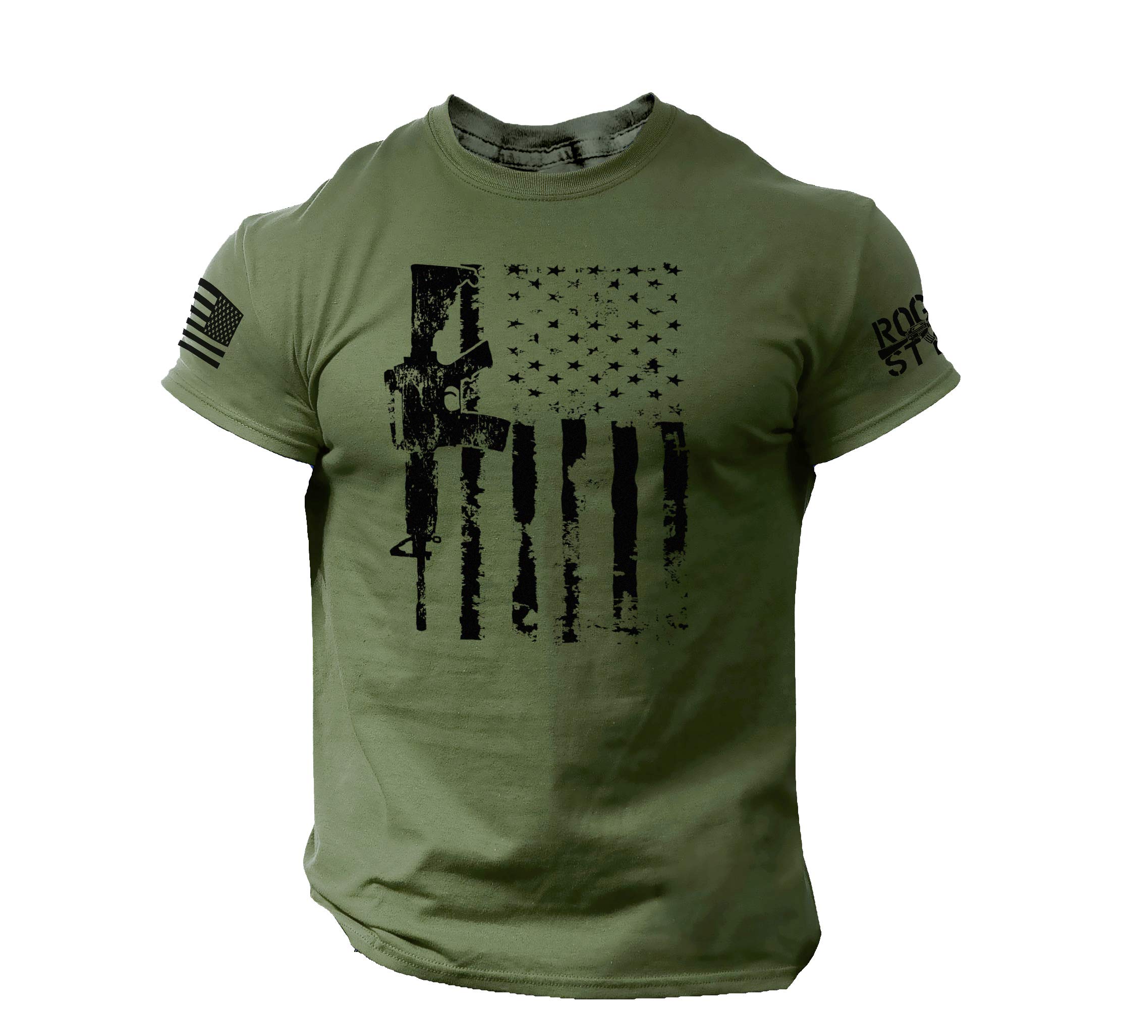 USA Flag AR-15 T-Shirt for Men - Patriotic Shooting Range Apparel