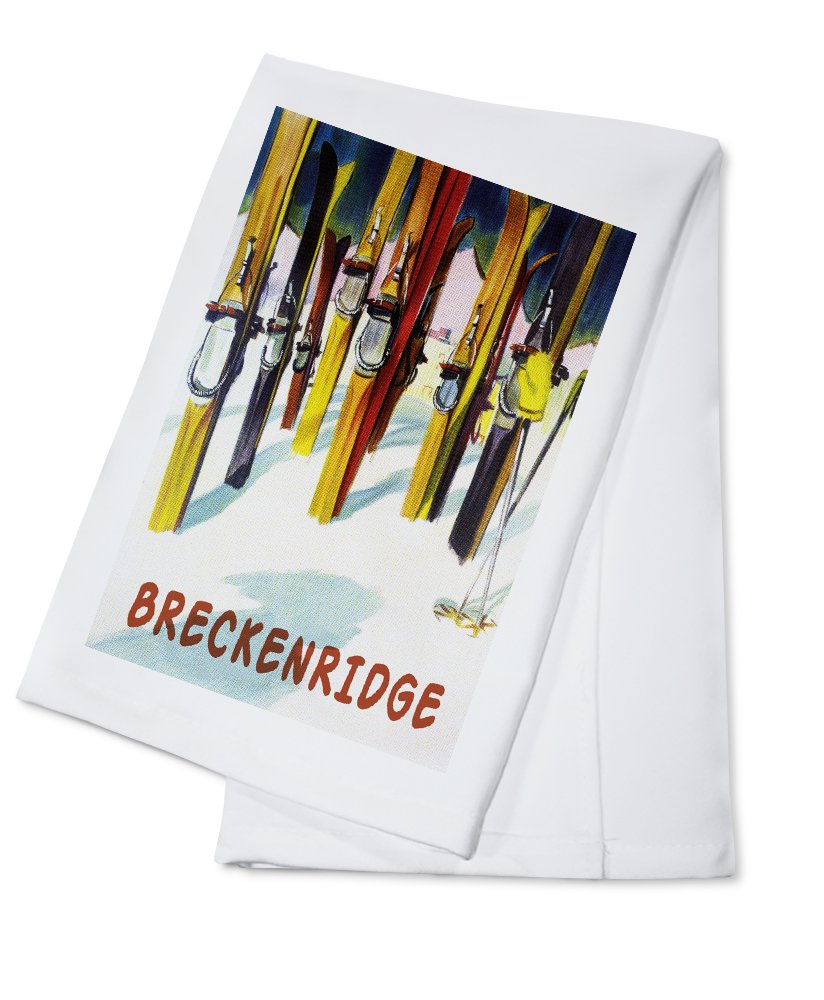 Breckenridge Colorado Ski Design 100% Cotton Tea Towel - Decorative Hand Towel for Kitchen, Home Decor & Gift - Perfect for Drying Dishes, Decorating Cabinets, or Colorado-Themed Gifts