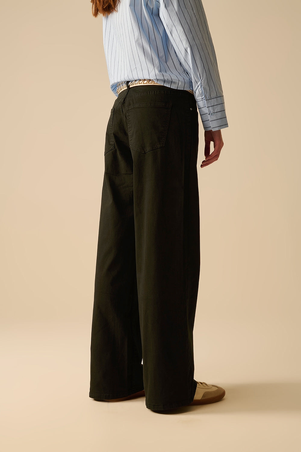 Black Wide Leg Trousers for Women - High Waist Straight Pants for Office, Casual & Evening Wear