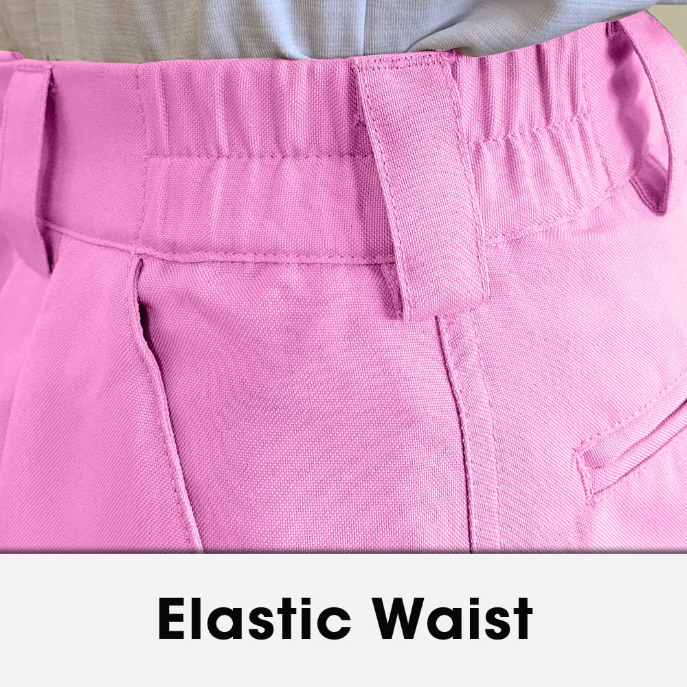 **Premium Pink Microfiber Plus Fours for Men - Comfortable & Stylish Golf Trousers for Casual & Sporty Looks**