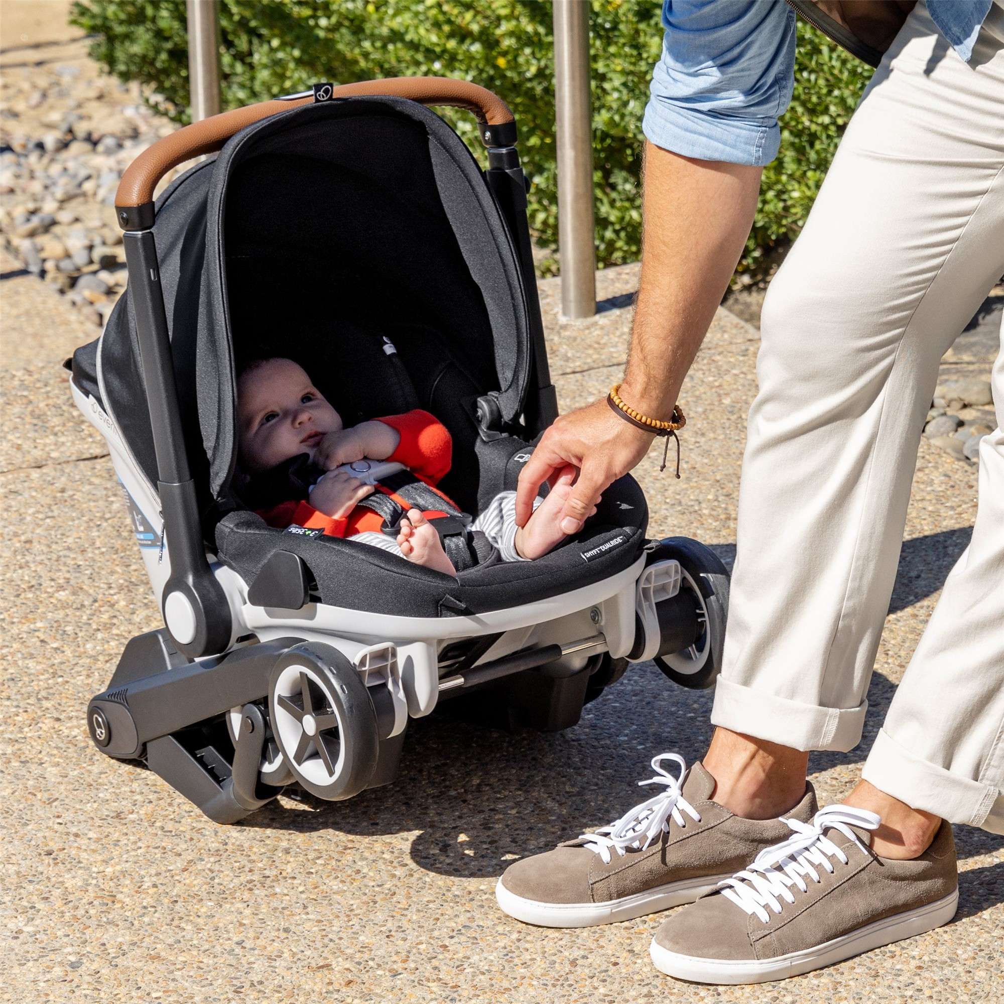 Evenflo Gold Shyft Dual Ride Infant Car Seat & Stroller Travel System - Lightweight Baby Carrier for Newborns to Toddlers | Perfect for Air Travel, Shopping & Daily Walks
