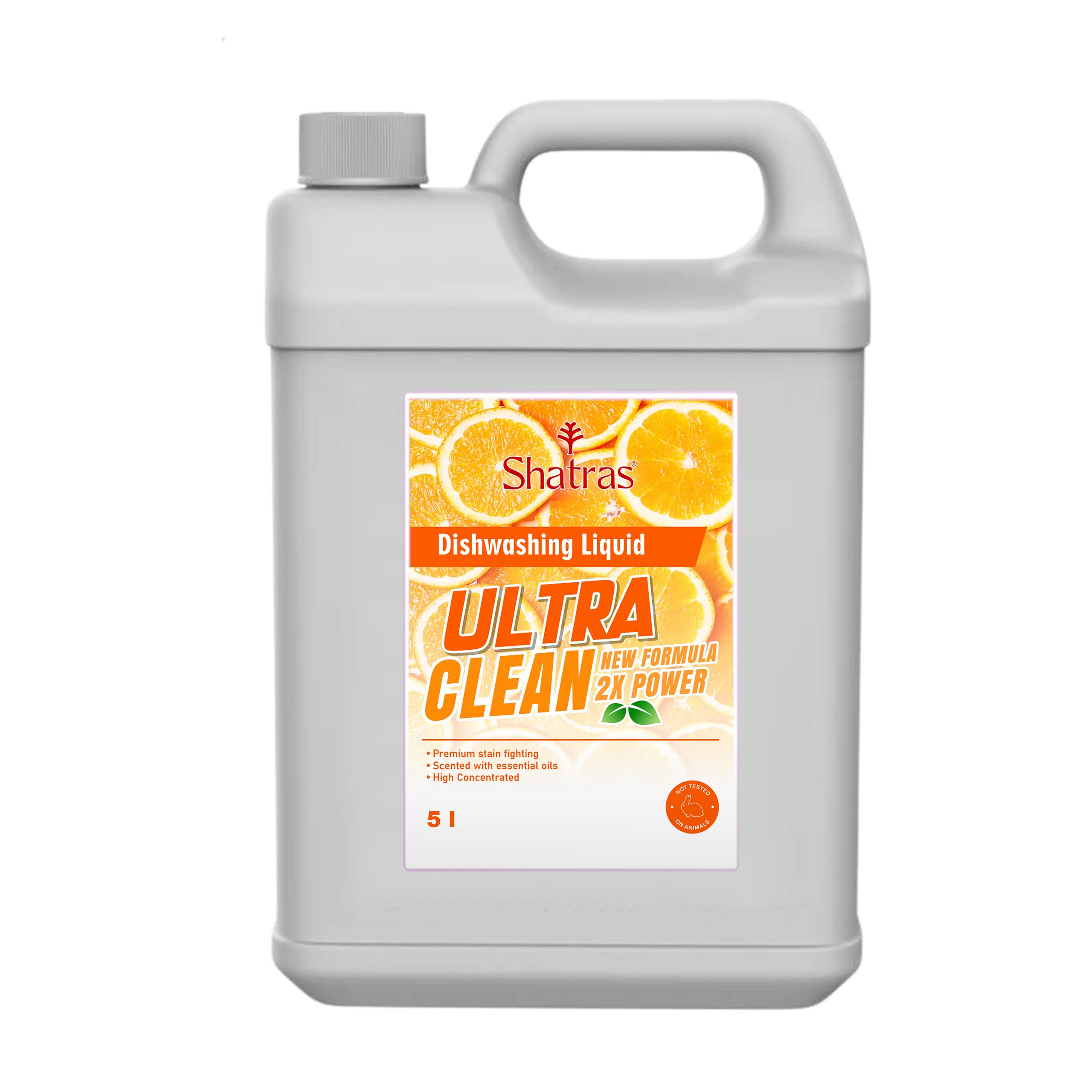 **Shatras Orange Dishwashing Liquid Gel - 5L Long-Lasting Hygienic & Refreshing, No Residue, Powerful Grease Cleaner for All Utensils - Ideal for Kitchen, Restaurant & Home Use**