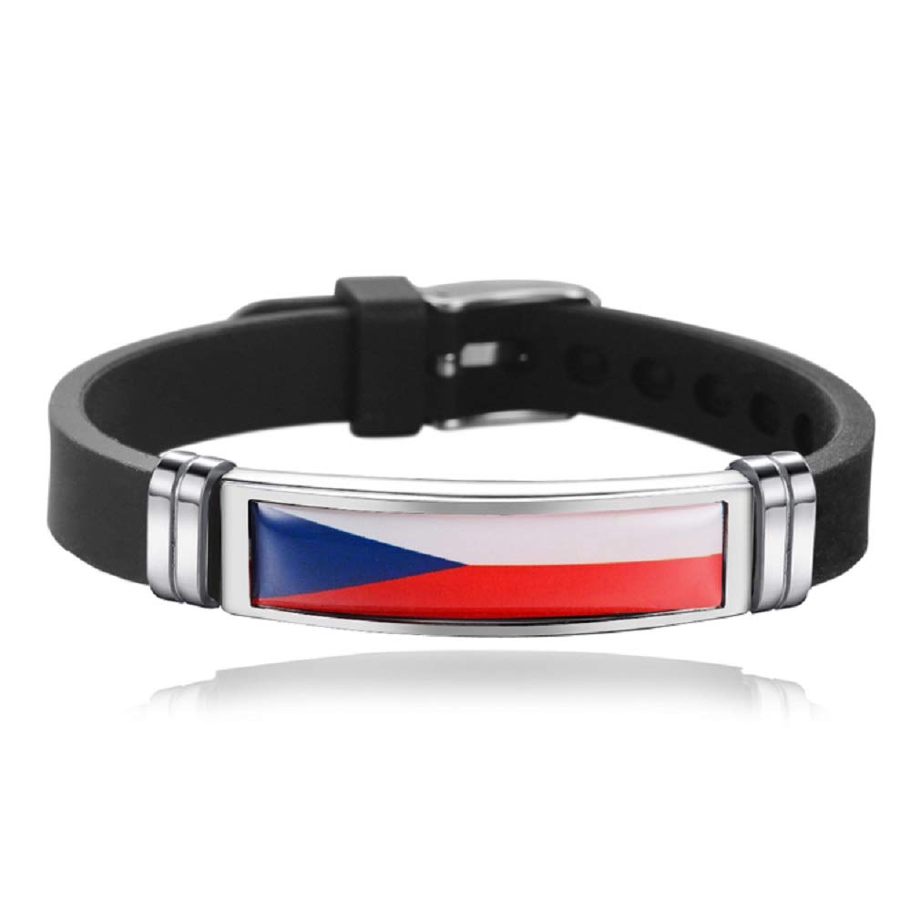 TAGOMEI Patriotic American Flag Bracelet for Women & Men - Adjustable Silicone & Stainless Steel Wristband - Unisex Jewelry for Boys, Girls, Teens - Perfect for 4th of July, Veterans Day, Memorial Day & Patriotic Events