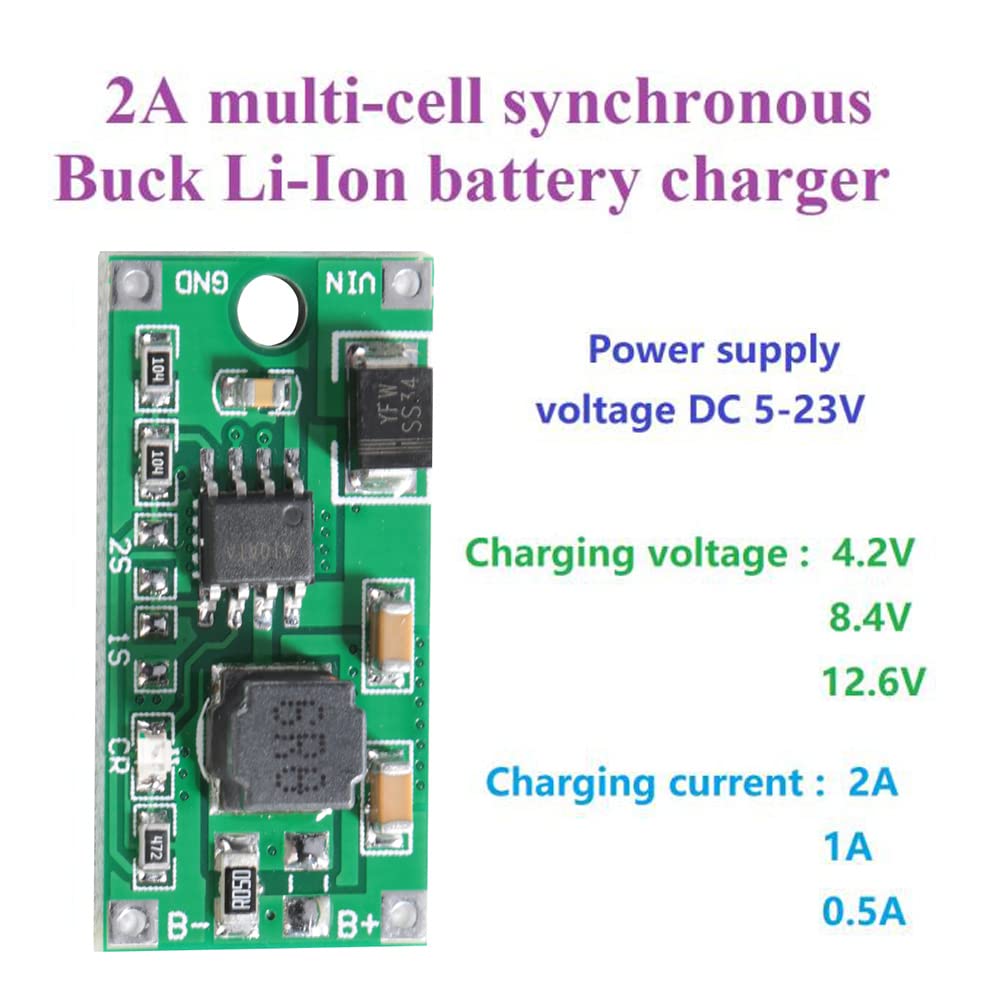 2S-05A Multi-Cell Li-Ion Battery Charger Module with Voltage Stabilizer - Solar Charging for Portable Devices, DIY Projects & Emergency Power Supply