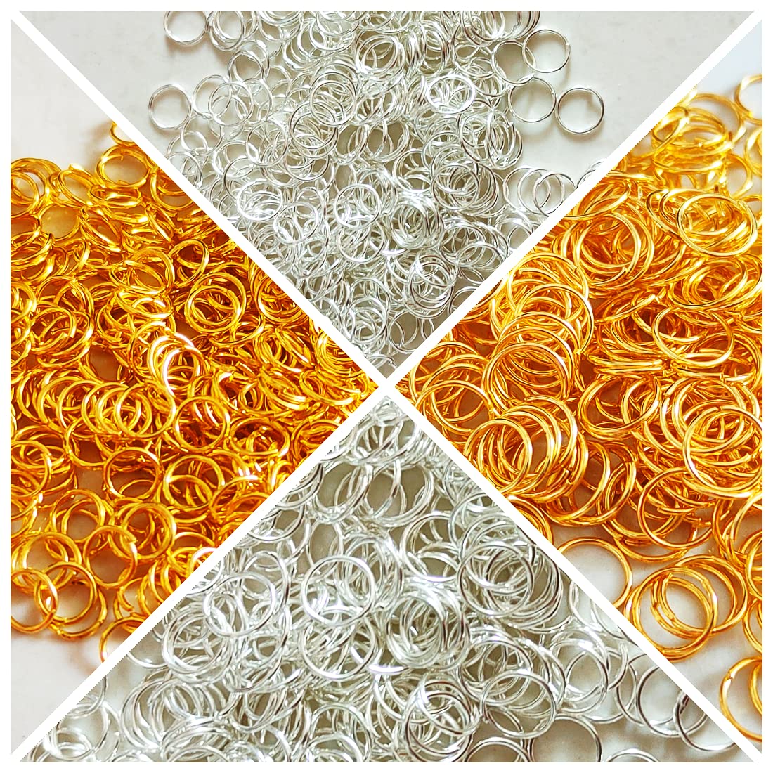 Teraiya's 2000pcs Jump Rings Kit - Gold & Silver Small & Large Jump Rings for Jewelry Making, DIY Crafts, Necklaces, Bracelets, Earrings - Perfect for Beading, Chainmail, and Wire Work Projects