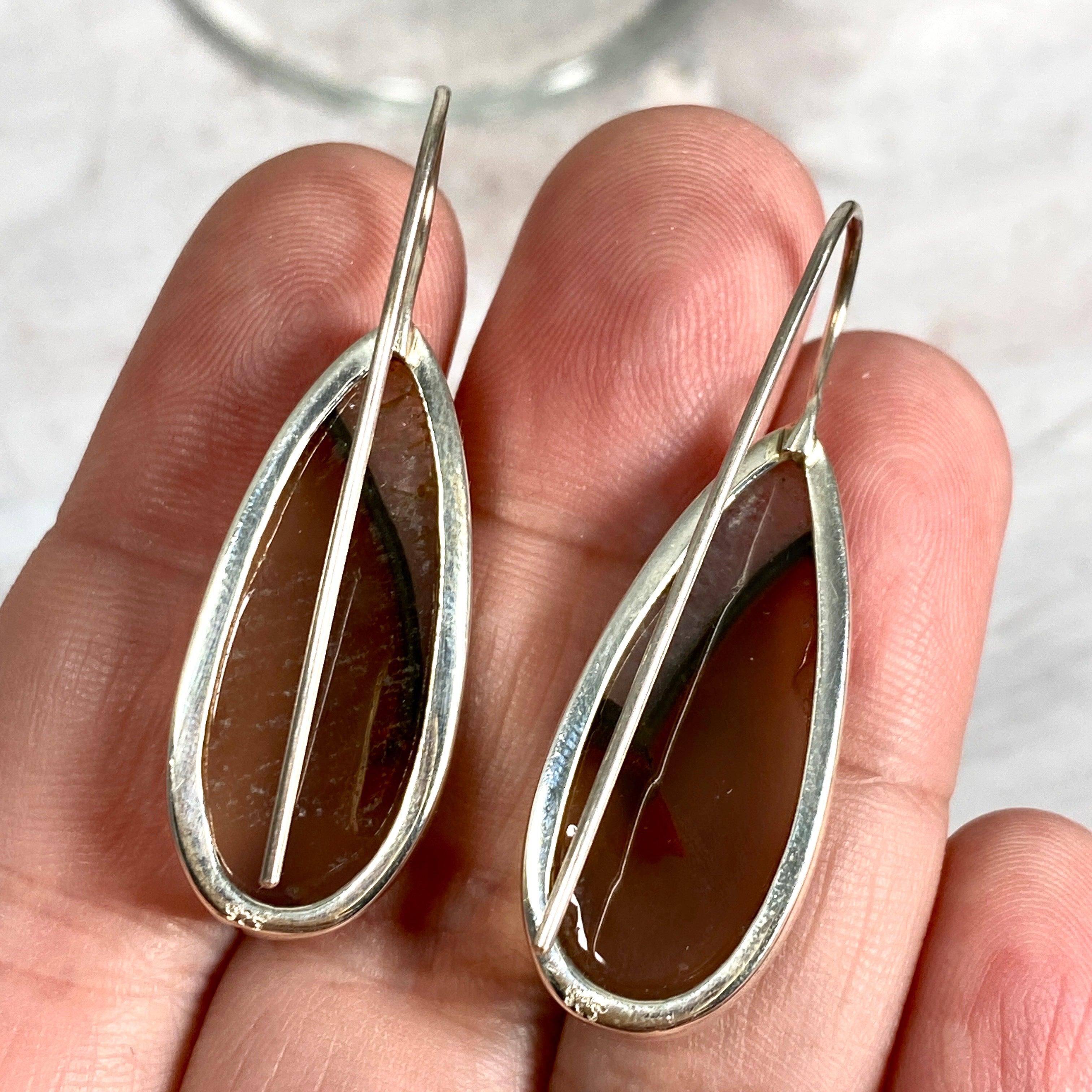 Sardonyx Teardrop Fixed Hook Earrings for Women - Elegant Dangle Jewelry KEGJ1144 - Perfect for Parties, Weddings & Evening Events