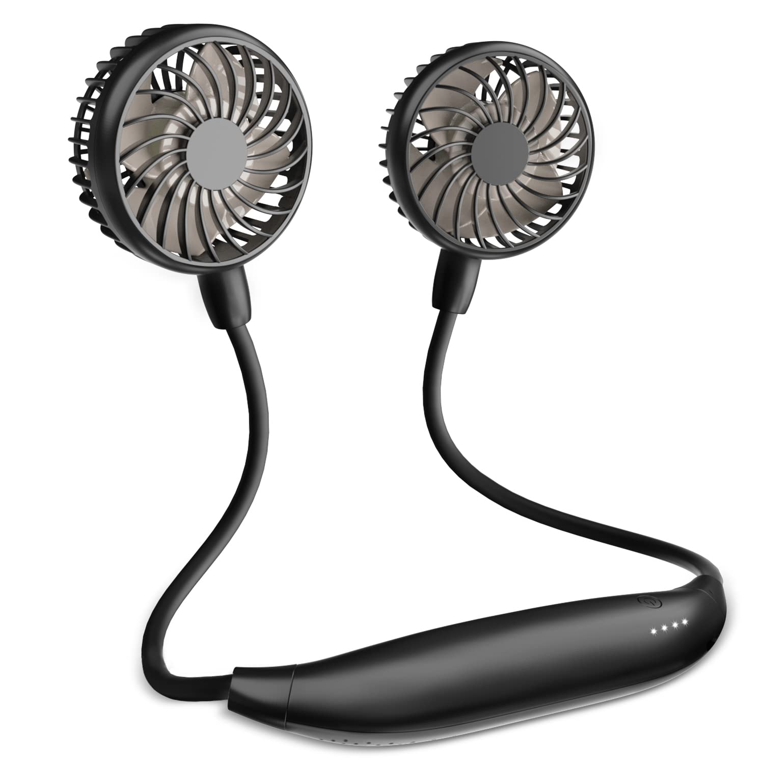 Portable Neck Fan with 4 Turbine Drive - Rechargeable Battery Operated Wearable Fan, 6 Speed Adjustable & 40dB Ultra Quiet - Perfect for Outdoor Travel, Hiking, Camping & Summer Activities (Brown)