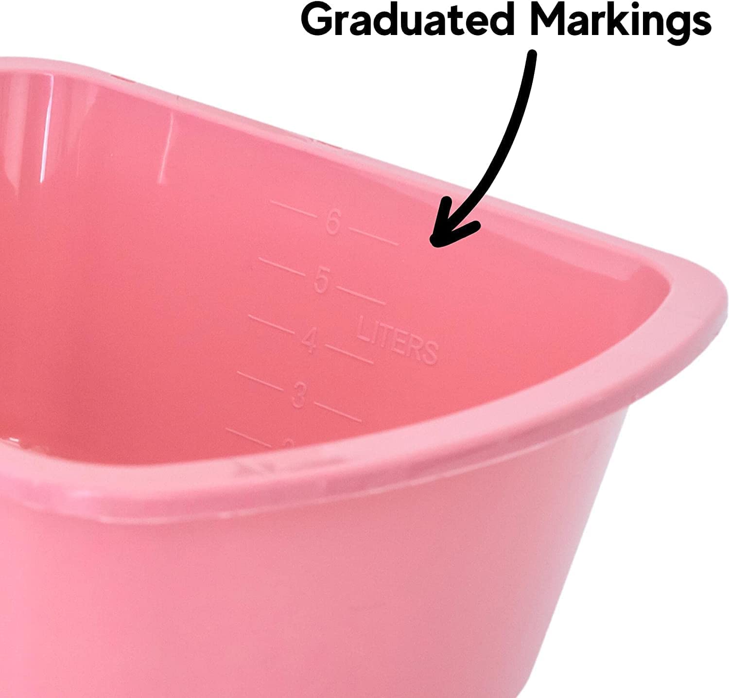 100-Pack Rectangular Plastic Hospital Bedside Soaking Tub - 7 Quart Graduated Wash Basins for Medical Use, Foot Bath, Dishes Washing & Face Cleansing | Portable Small Buckets for Nursing Homes, Clinics & Home Care