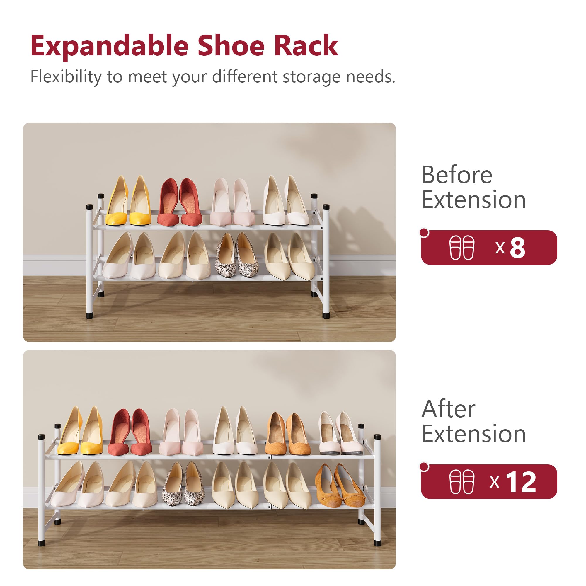 Expandable Shoe Rack 2-Tier, 28