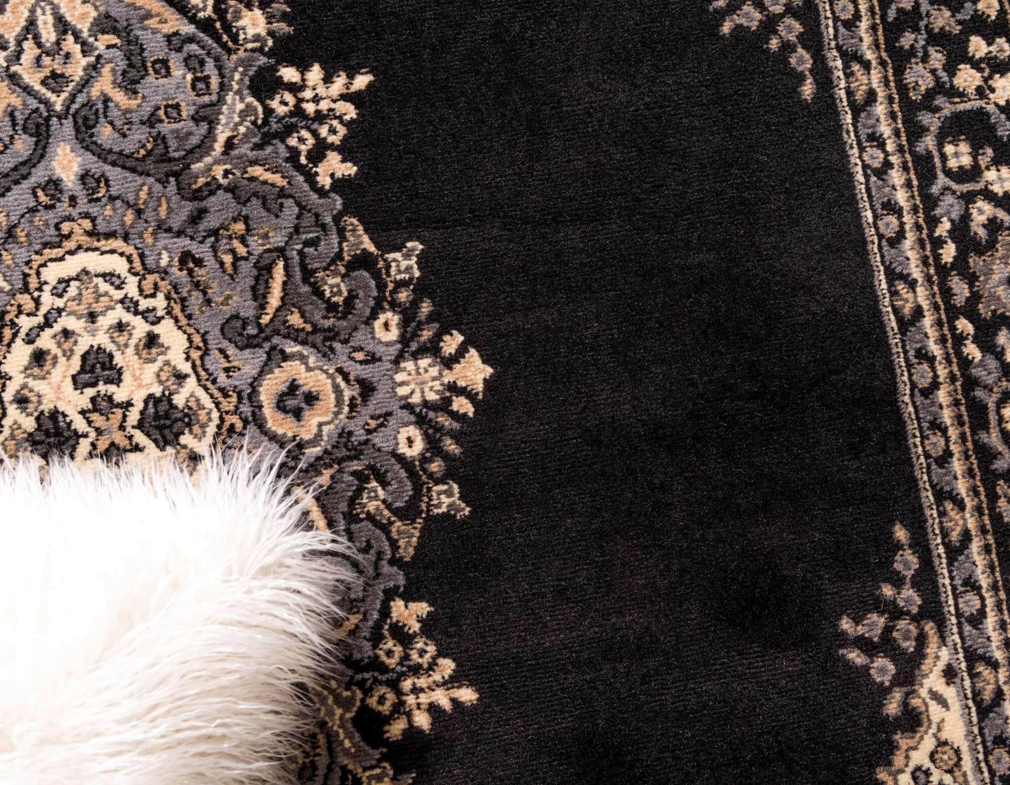 Unique Loom Reza Collection Traditional Persian Style Area Rug 8x10 Feet Black Beige - Perfect for Living Room, Bedroom & Home Decor