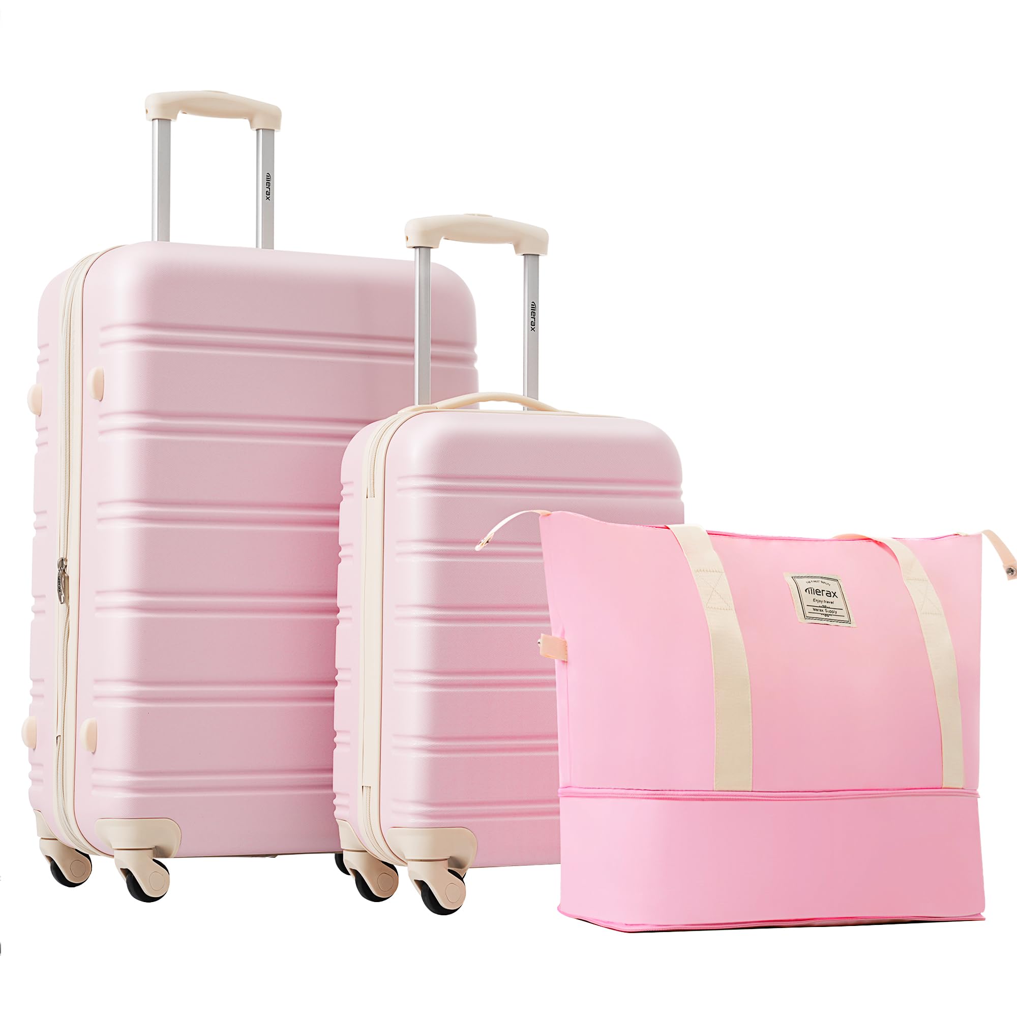 Merax 2-Piece Expandable Hardside Luggage Set with Travel Bag & Spinner Wheels (20