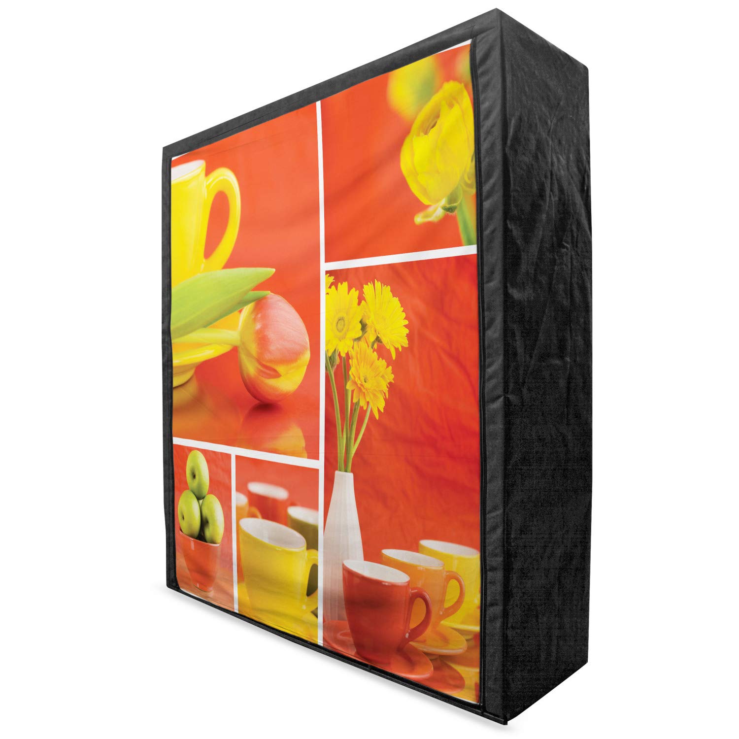 Ambesonne Portable Fabric Wardrobe with Coffee & Tea Cup Design - 59