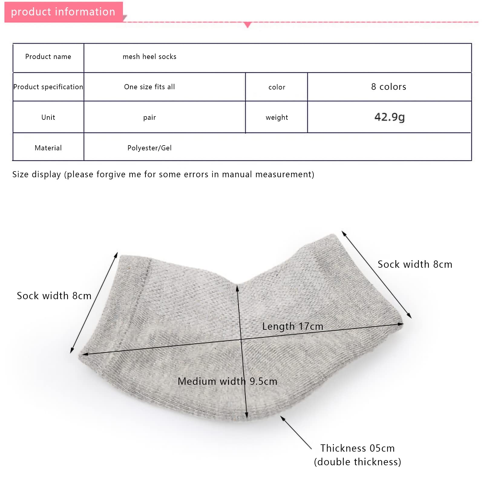 Qtinghua Care Moisturizing Socks for Dry Cracked Heels - Spa Gel Socks with Heel Balm | Foot Care & Softener | Perfect for Overnight Treatment & Pedicure
