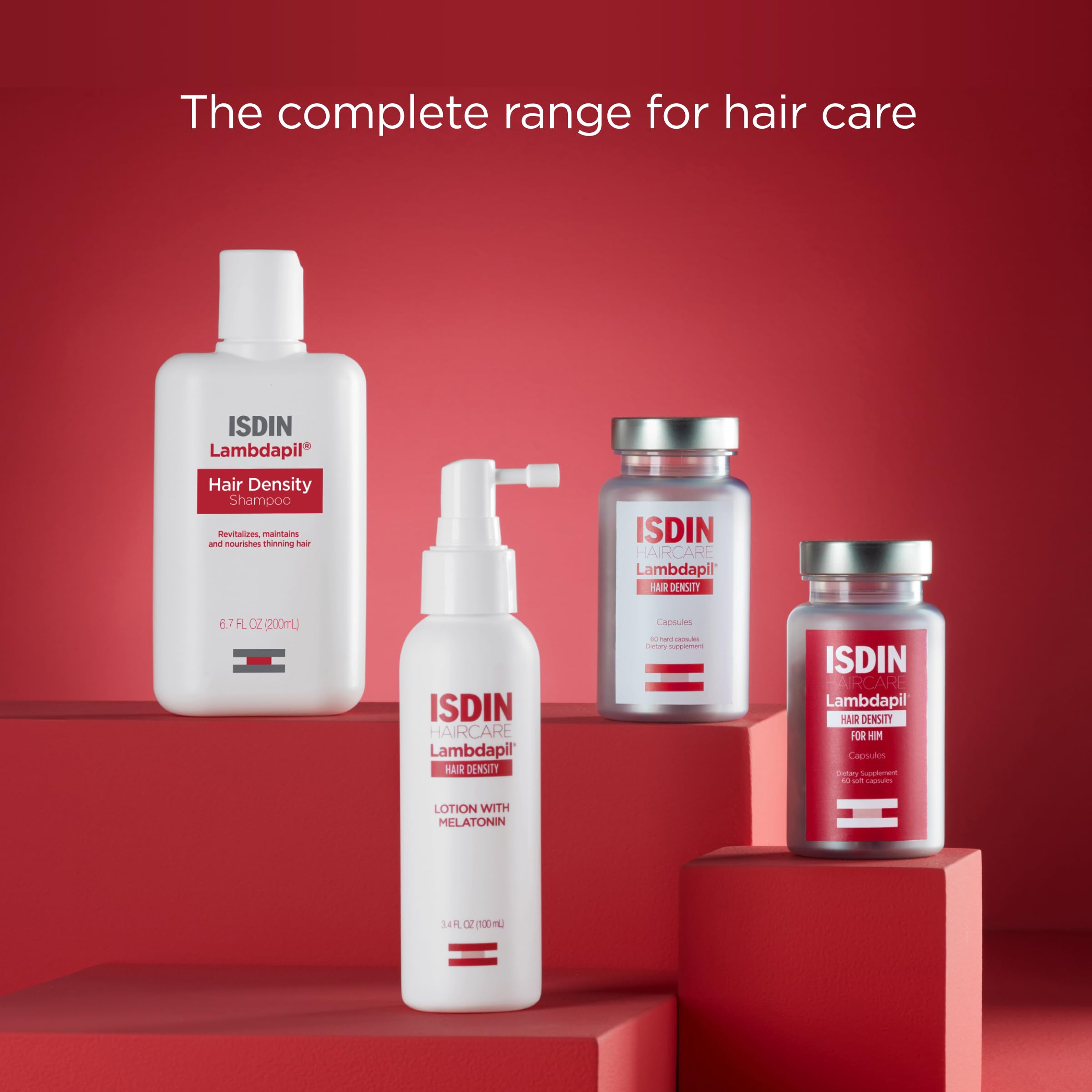 ISDIN Lambdapil Hair Density Capsules - Hair Growth Vitamins for Thinning Hair & Thicker Strands | Clinically Proven Formula for Women & Men | Daily Supplement for Fuller, Healthier Hair at Home & On-The-Go