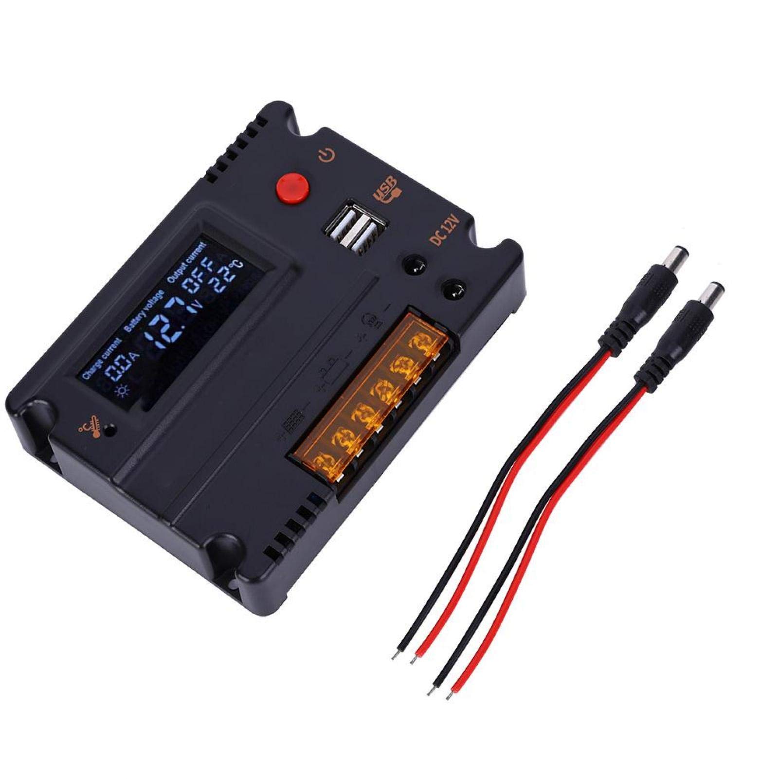 Solar Charge Controller for Lithium Battery - 12V/24V MPPT Intelligent Solar Panel Regulator for Home & Outdoor Use - Perfect for RV, Boat, Off-Grid Power Systems