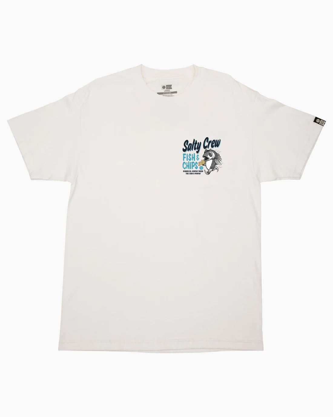 Premium Salty Crew Fish & Chips T-Shirt for Men - Comfortable Cotton Graphic Tee - Perfect for Fishing, Boating & Outdoor Activities