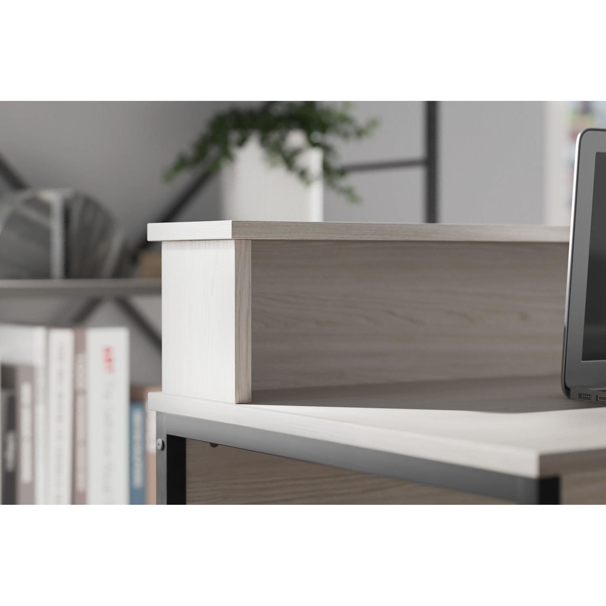 Bayflynn Modern Office Desk - White & Black Ergonomic Computer Workstation for Home & Office Use | Perfect for Remote Work, Gaming & Study
