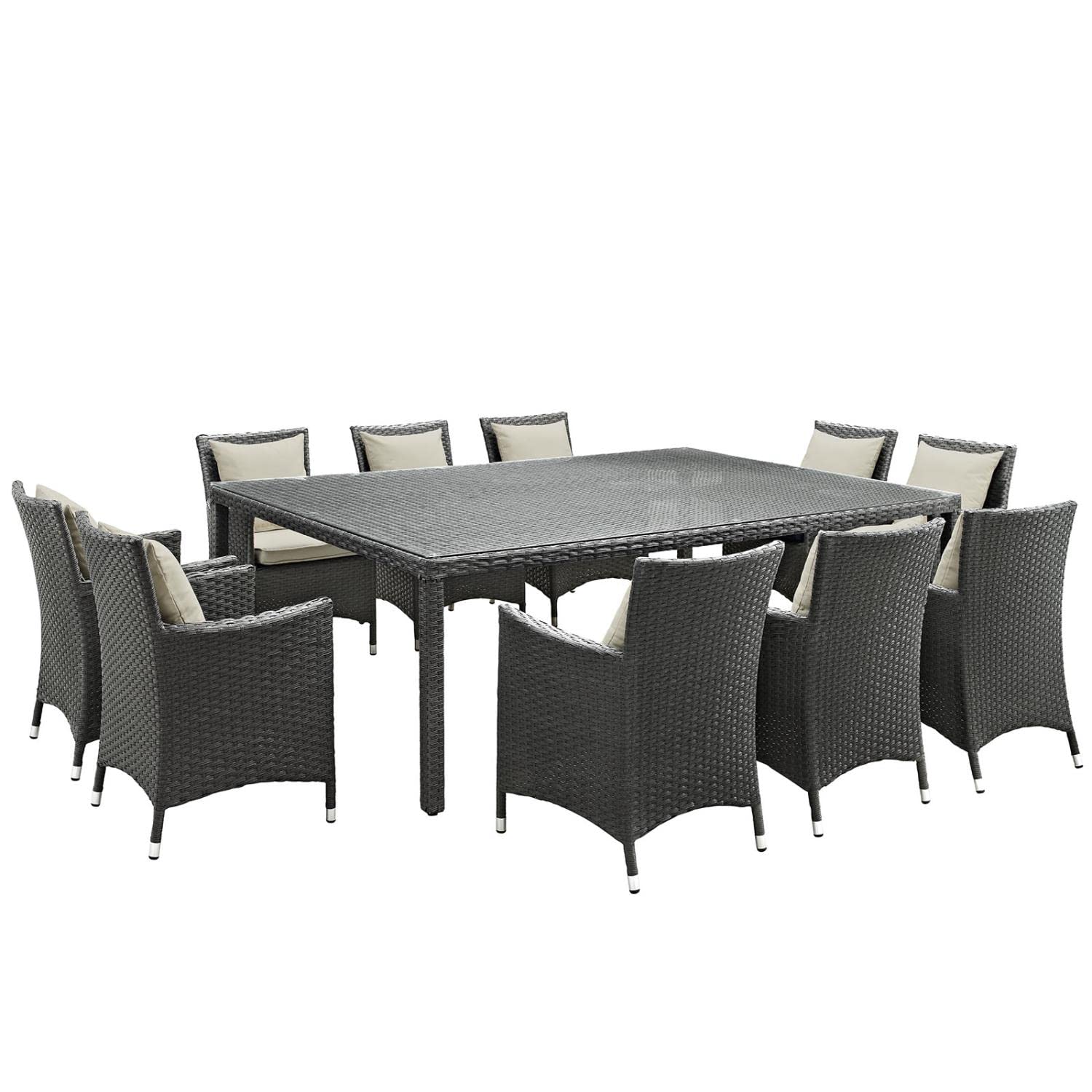 Modway Sojourn 11-Piece Outdoor Dining Set - 90