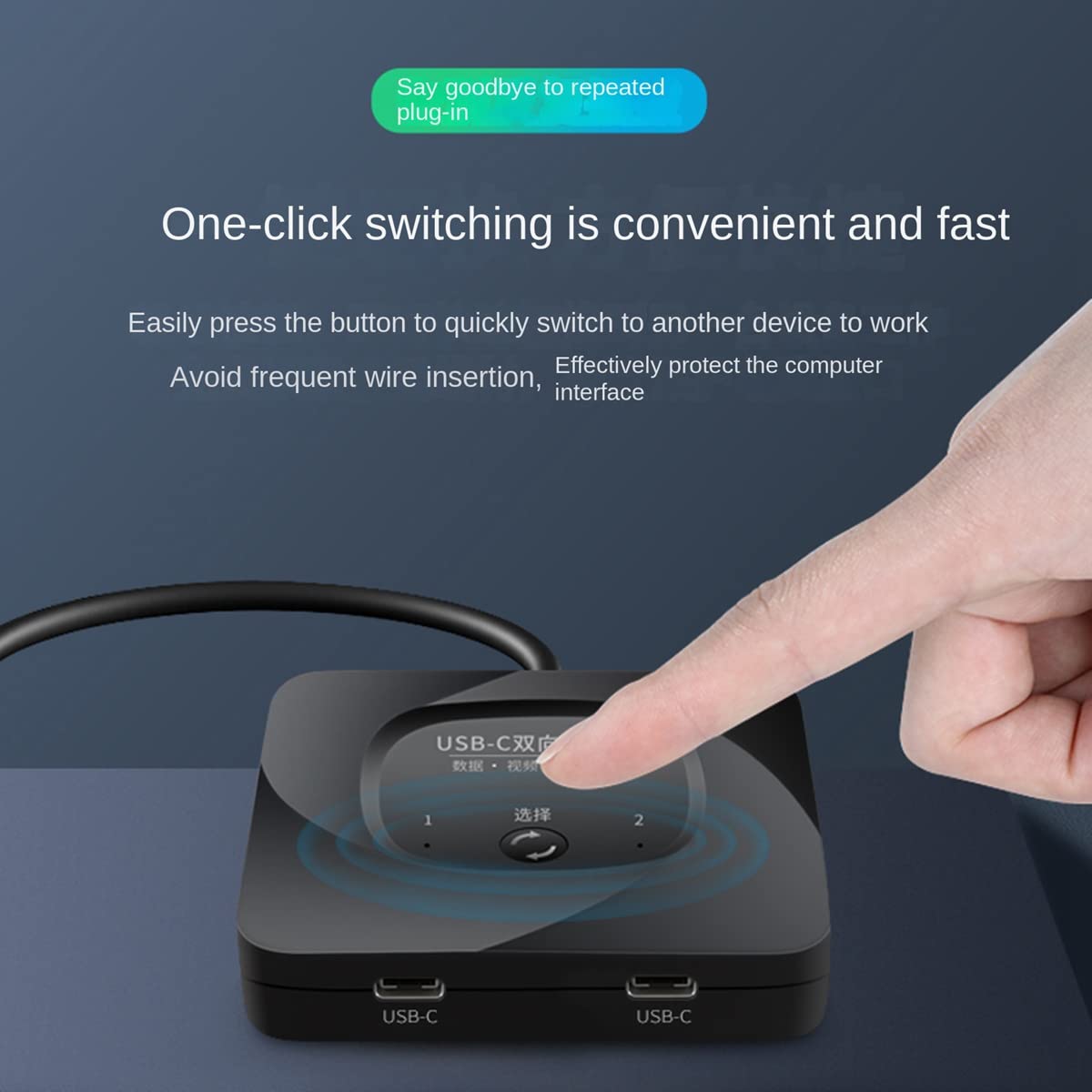 Tlilyy USB-C 2-Way Data Video Switch - High-Speed 4K HDMI & USB 3.0 Sharing for Dual Monitors & Laptops - Perfect for Home Office, Gaming & Conference Room Setup