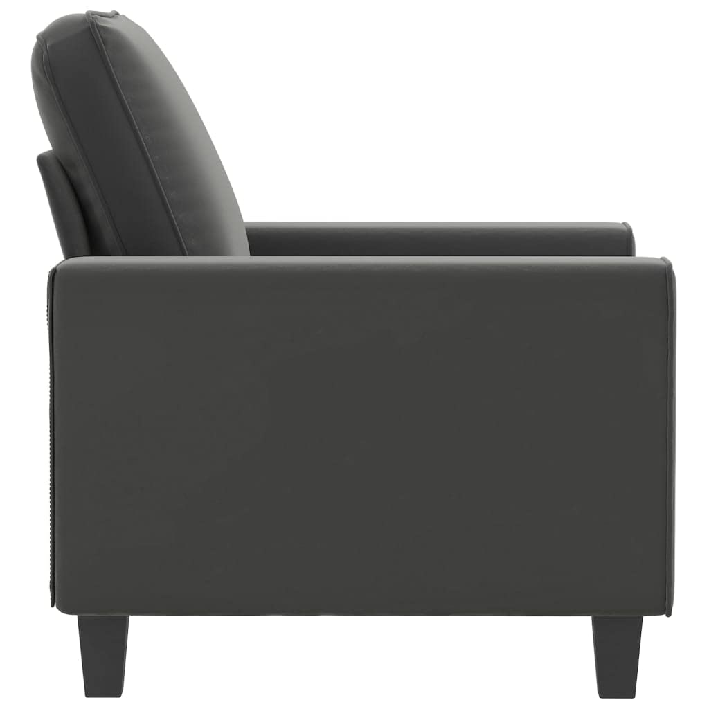 Comfortable Single Sofa Armchair with Soft Microfiber Fabric - Dark Gray Living Room Chair for Bedroom, Office, Reading Nook & Coffee Shop (37