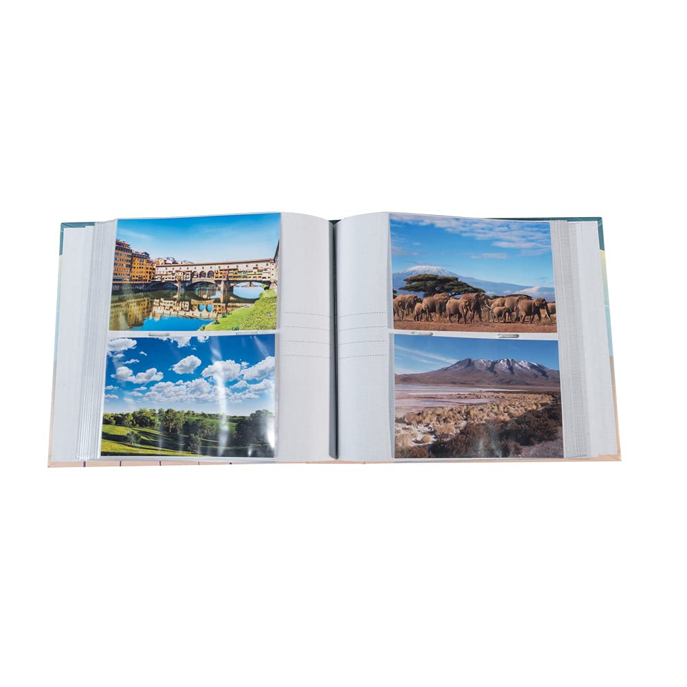 Exacompta Sunset Photo Album - 8.9 x 8.7 Inch (225 x 220mm) 100 Page Scrapbook with Plastic Pockets for 200 Photos - Trendy Matte Laminated Cover - Perfect for Wedding, Travel & Family Memory Preservation