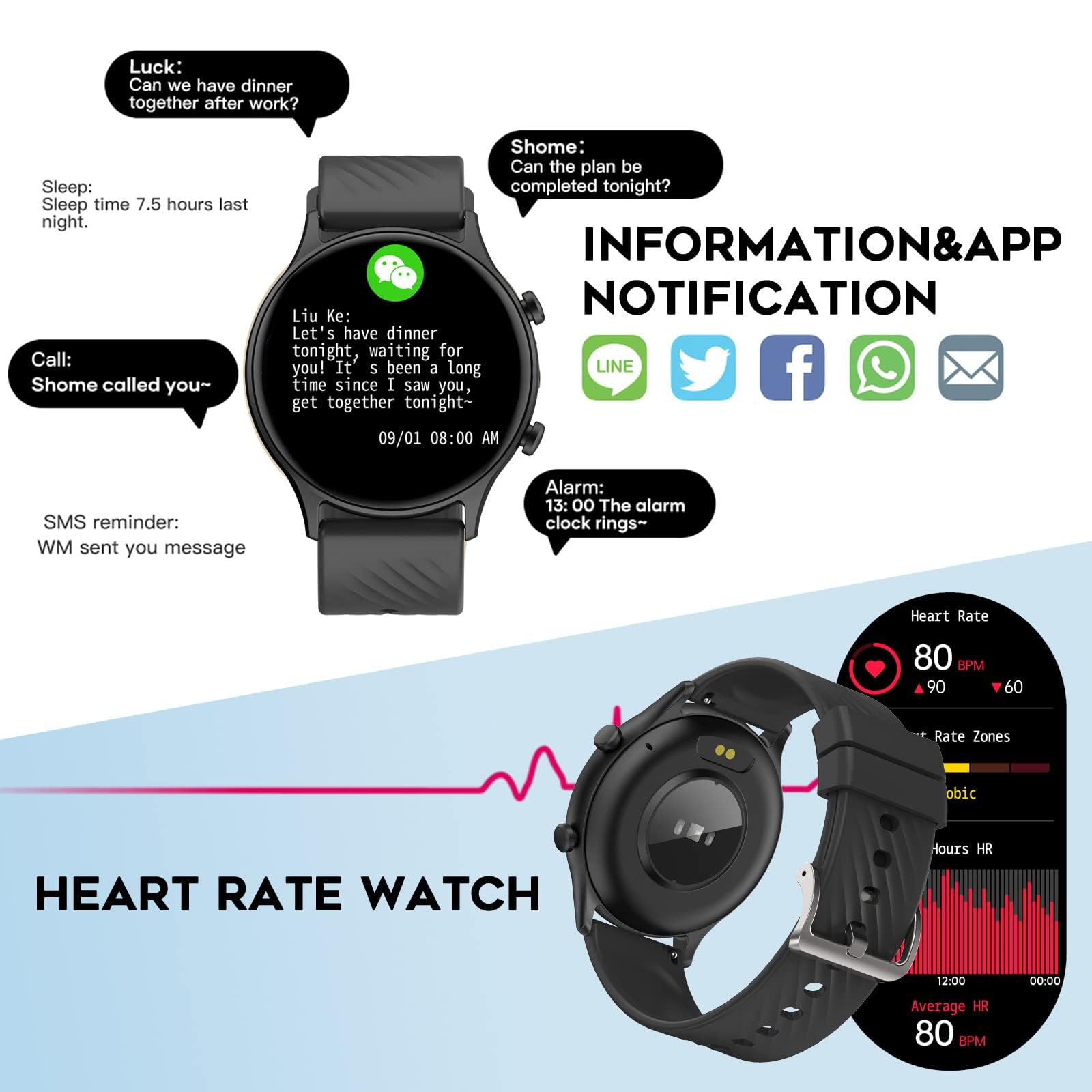 Smart Watch for Android iOS Phones - Answer/Make Calls, Message Notifications, 123 Sport Modes Fitness Tracker, Heart Rate Monitor, Pedometer, Custom Dial for Men & Women - Perfect for Workouts, Running & Daily Use