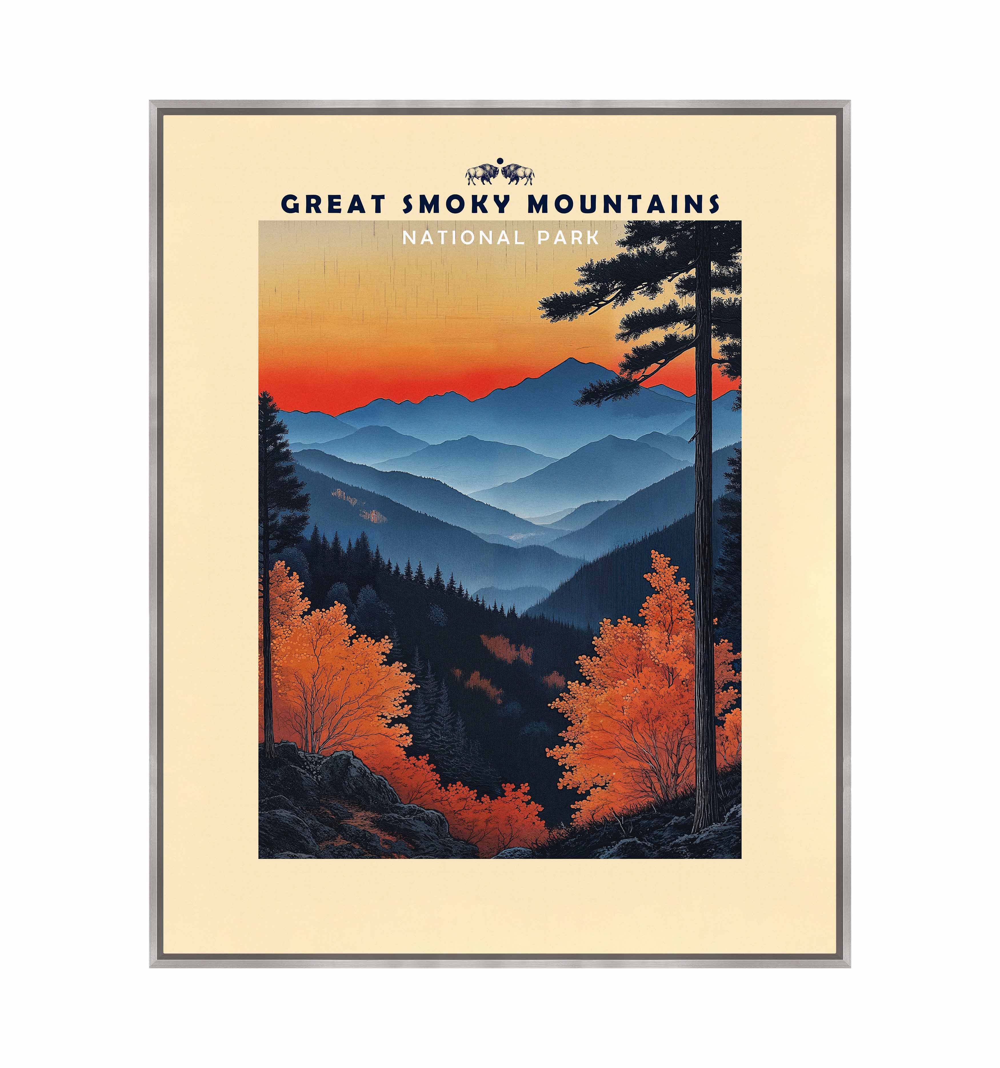 Great Smoky Mountains Landscape Gallery Wrapped Canvas Wall Art - Perfect for Living Room, Bedroom & Office Decor
