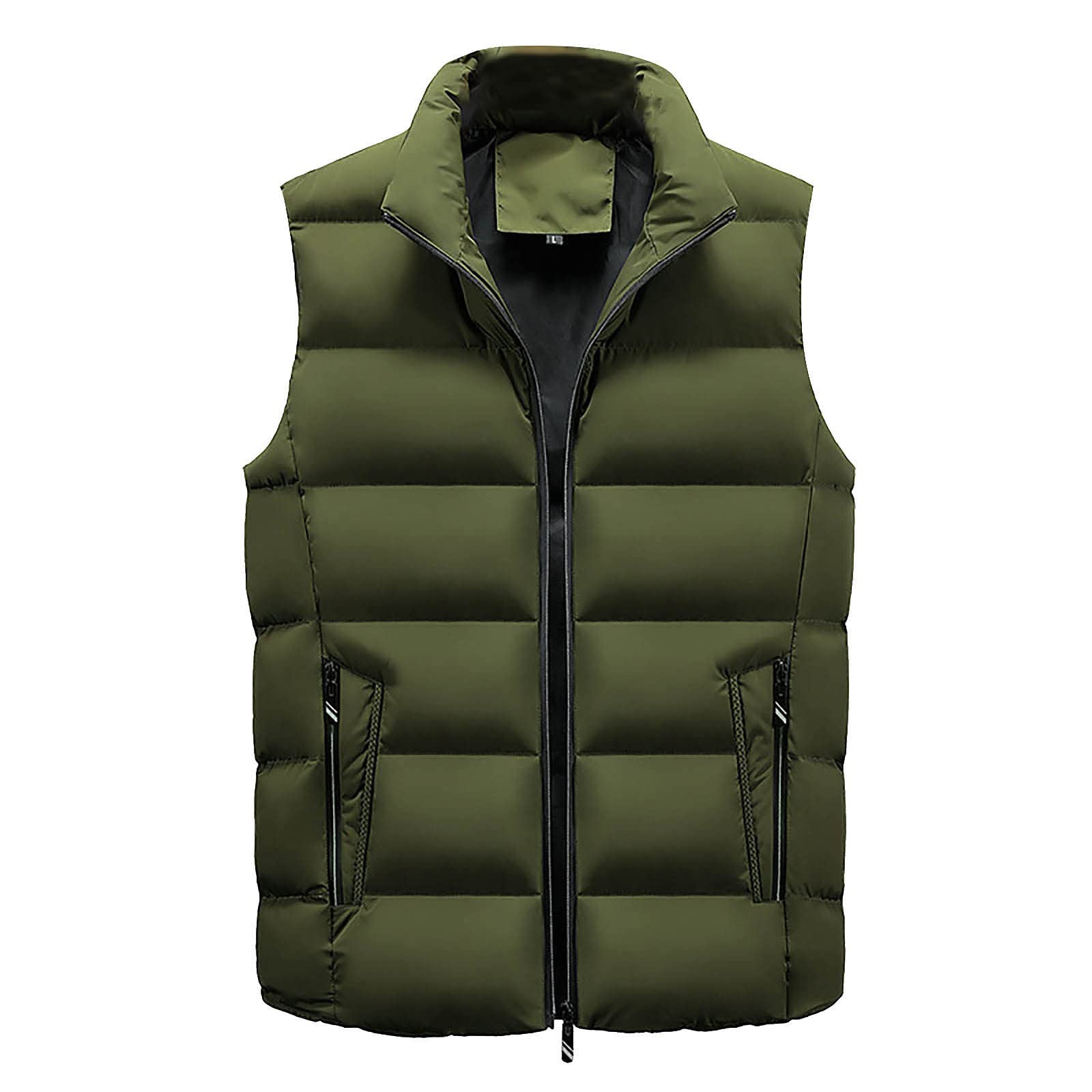 Men's Autumn Winter Stand Collar Waistcoat Vest Jacket - Slim Fit Pure Color Top Coat for Business Casual & Outdoor Wear