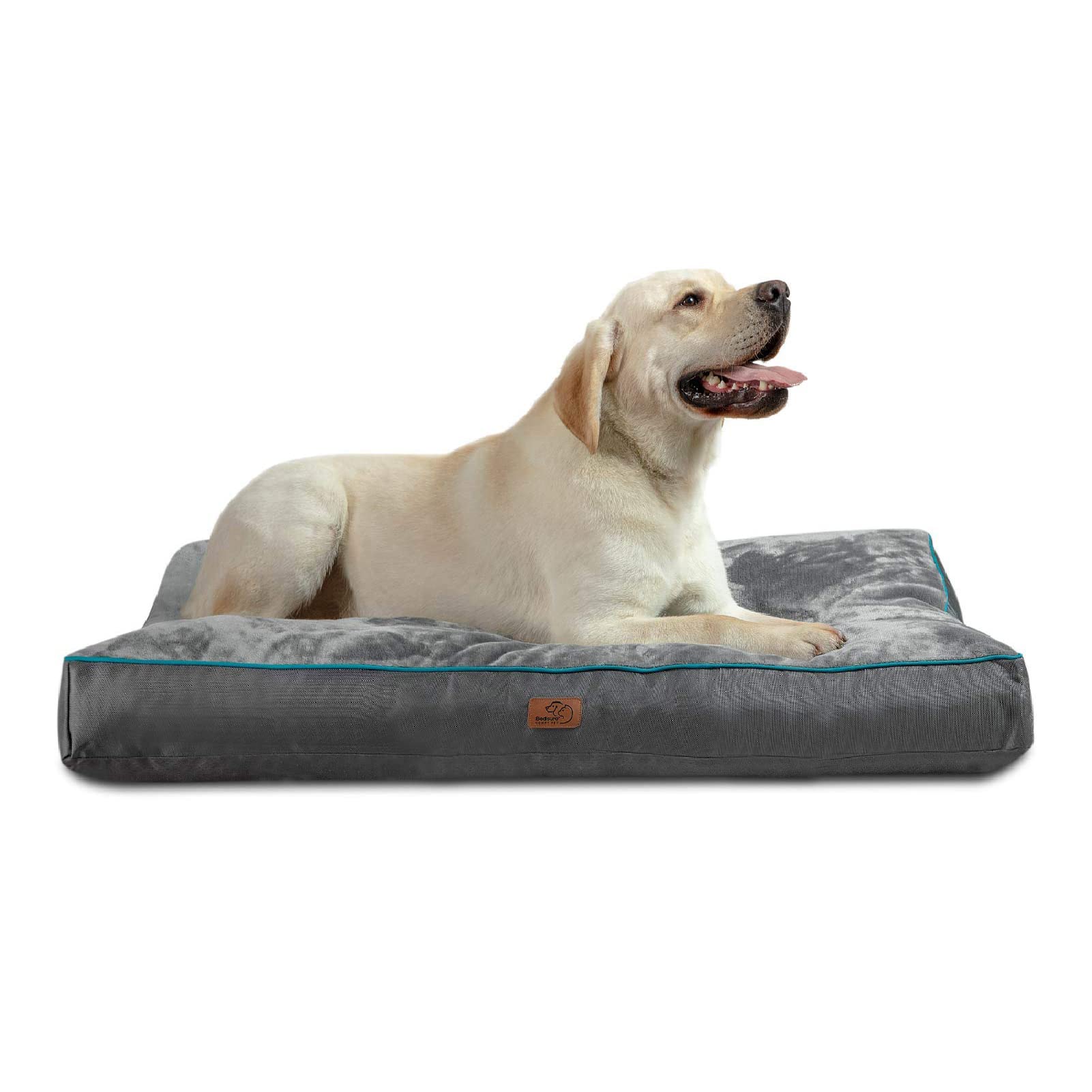 Bedsure Waterproof Dog Bed for Extra Large Dogs - 4 Inch Thick Orthopedic Support Pet Mat with Removable Washable Cover, Grey - Perfect for Large Breed Dogs Up to 100lbs in Living Room, Bedroom or Kennel