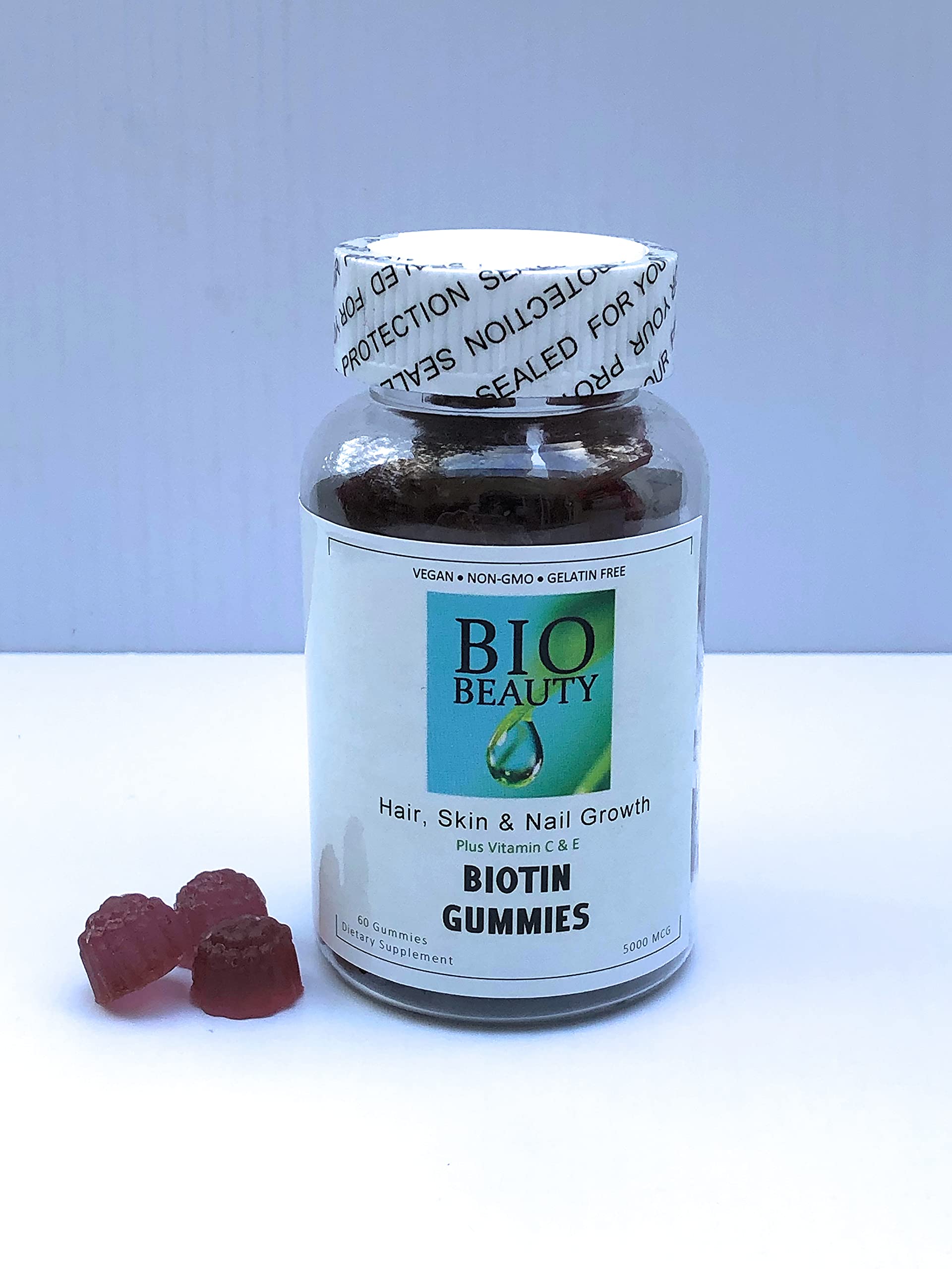 Best Vegan Biotin Gummy Vitamins for Hair Growth - Small Bite-Sized Supplement for Women & Men - Perfect for Daily Hair, Skin & Nail Care Routine
