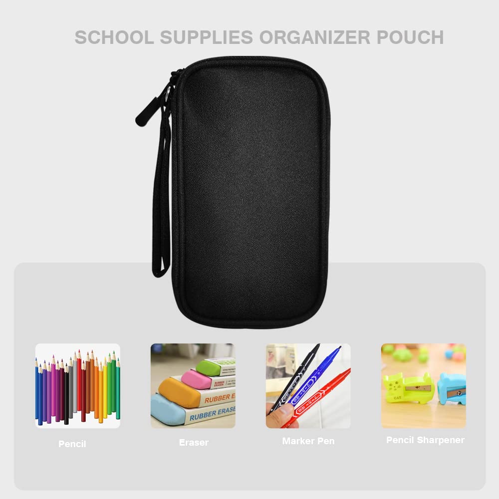 Shockproof Electronics Organizer Bag - Travel Cable & Charger Storage Pouch for Earphones, Power Bank, USB Drives, SD Cards (Black) | Perfect for Business Trips, Daily Commute & Home Organization